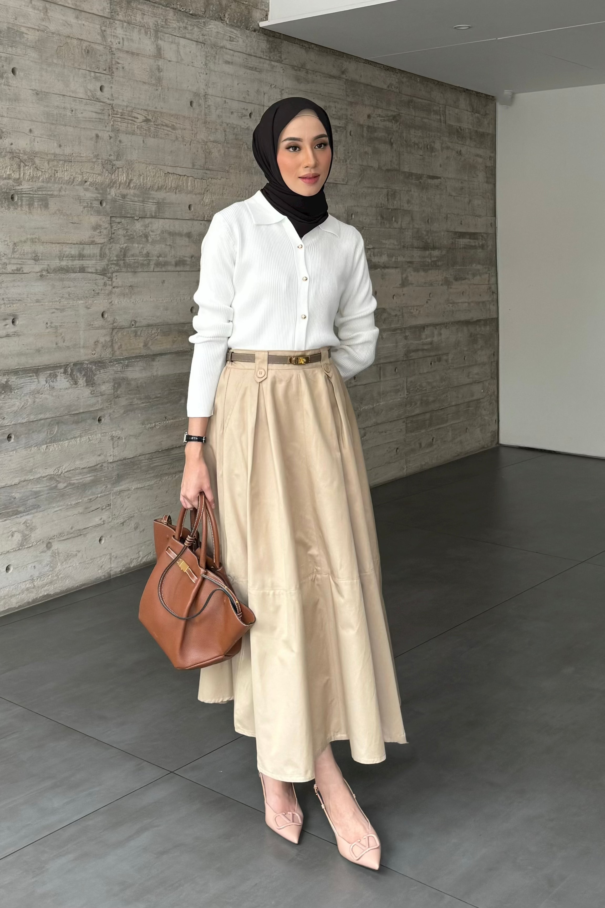 Nami Skirt - Mocca - Rok Panjang Wanita Bahan Cotton - BT1560580