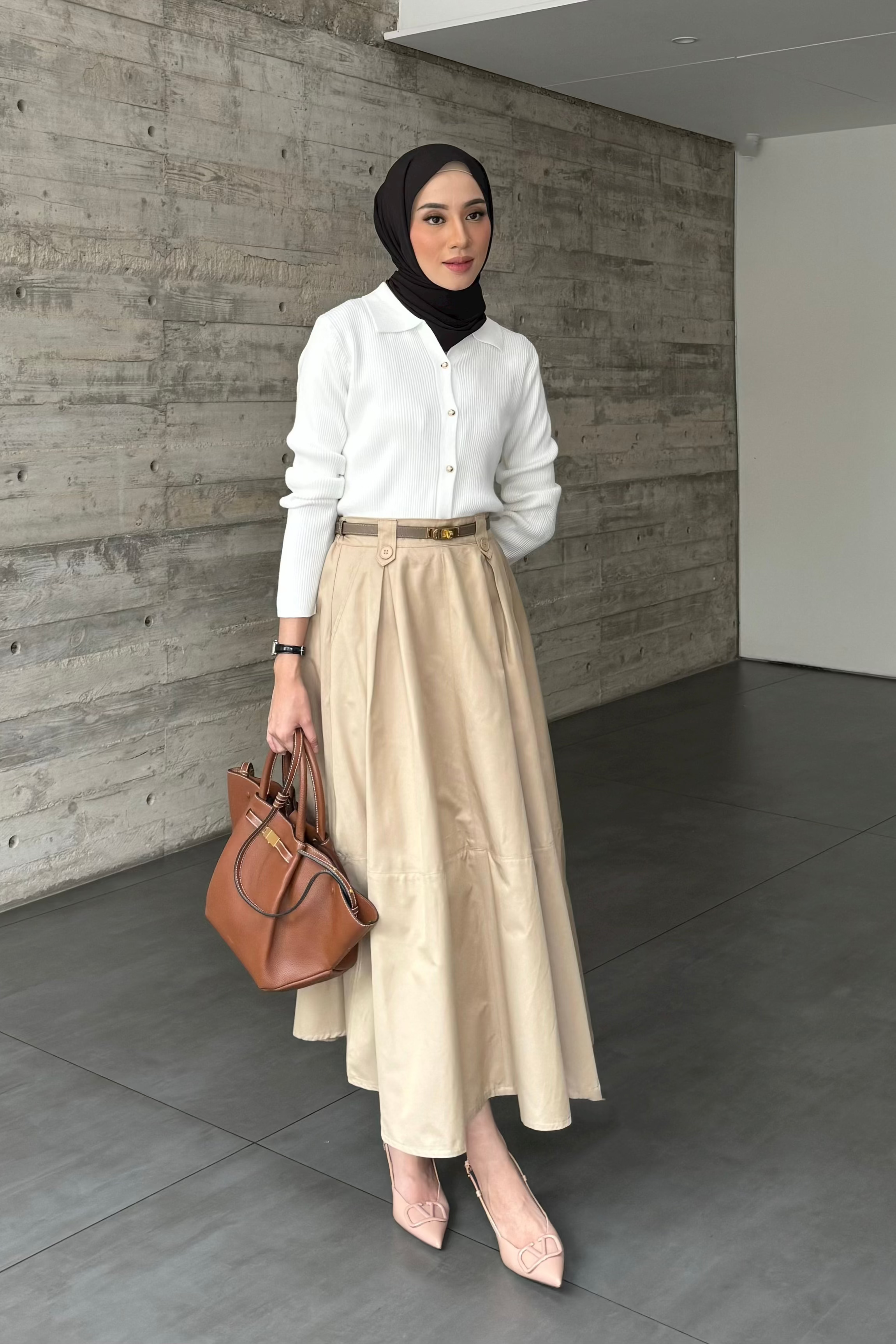 Nami Skirt - Mocca - Rok Panjang Wanita Bahan Cotton