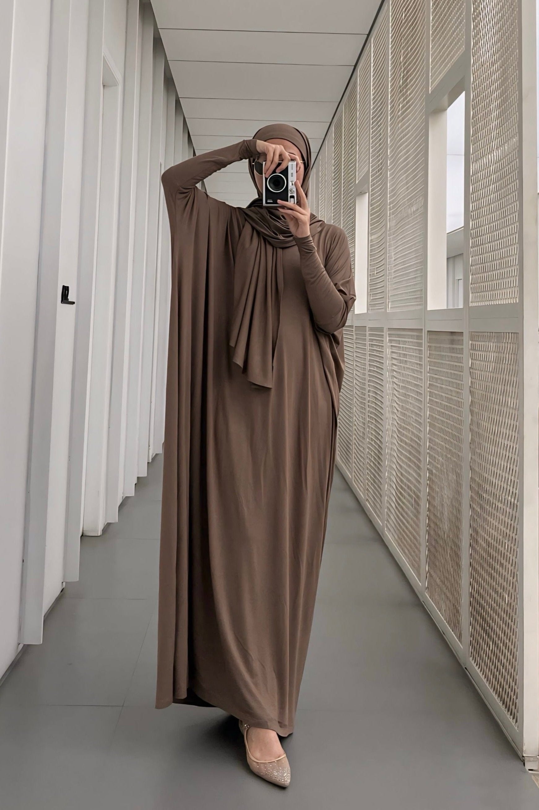 [DEFECT] - Batwing Plain Set - Set Hijab dan Dress Wanita