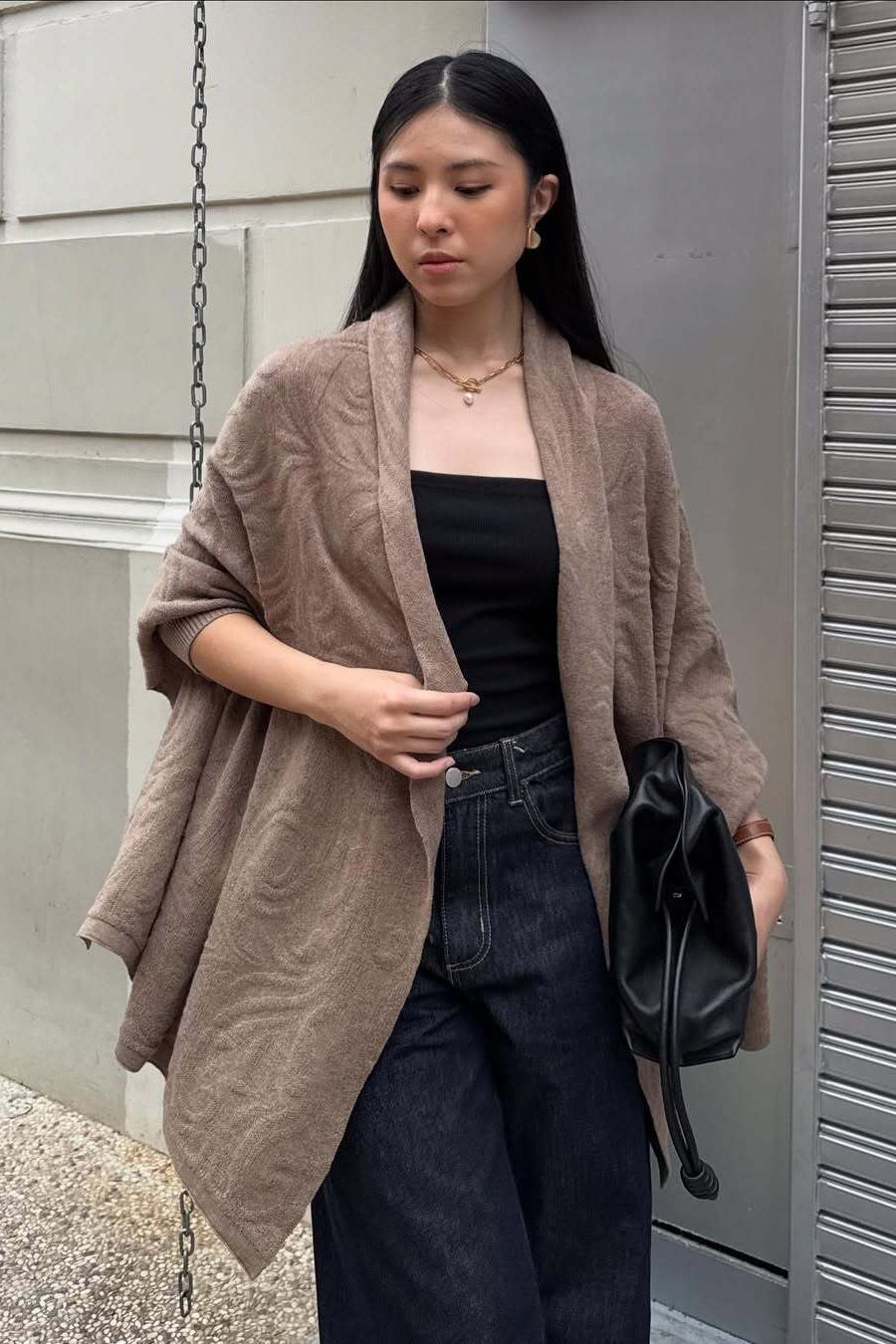 Claryn Outer - Mocca - Outer Classy Wanita Bahan Knit