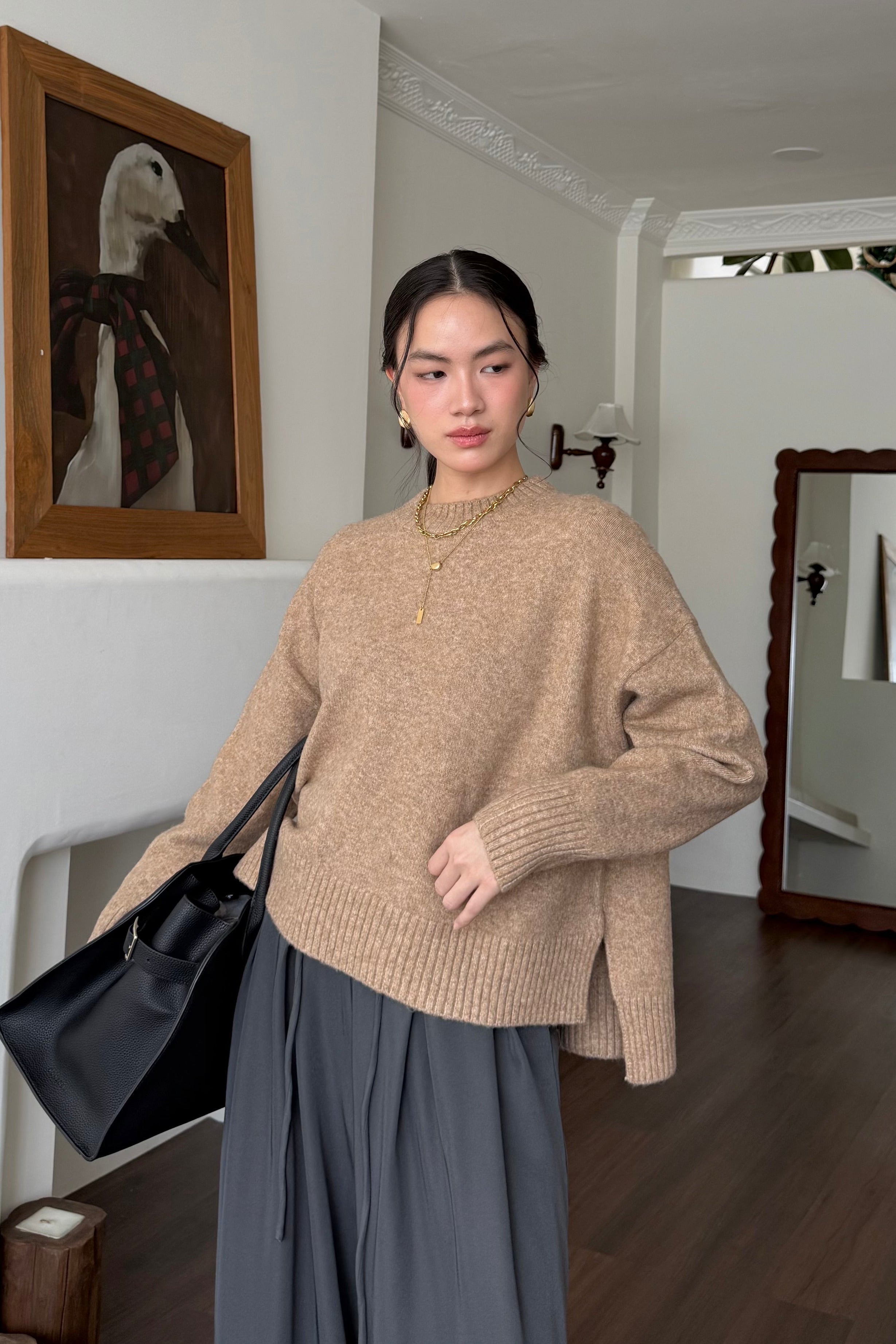 Meow Slit Sweater - Sweater Wanita Bahan Wool Original Premium