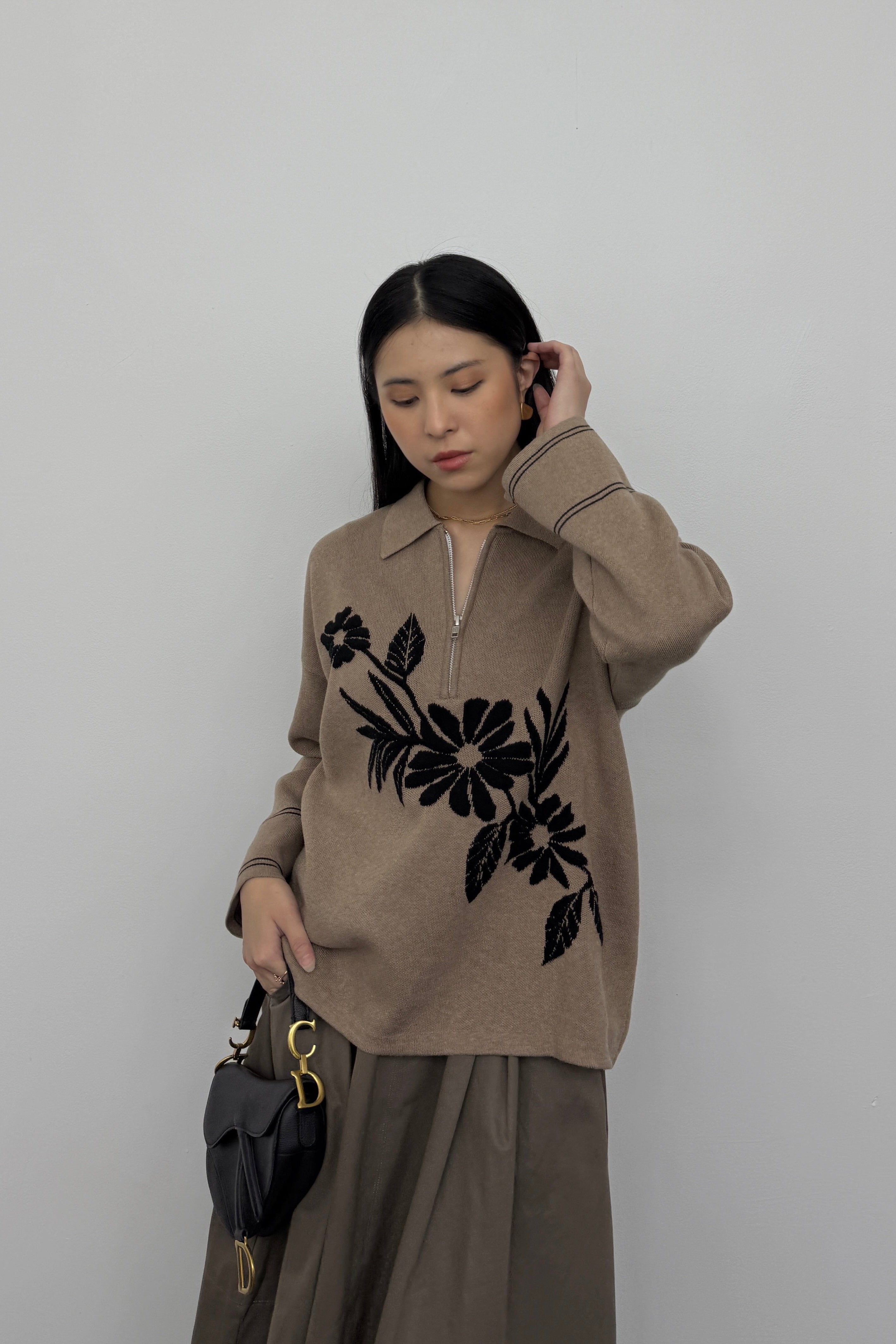 Moda Sweater - Mocca - Sweater Motif Wanita Elegan Rajut Premium