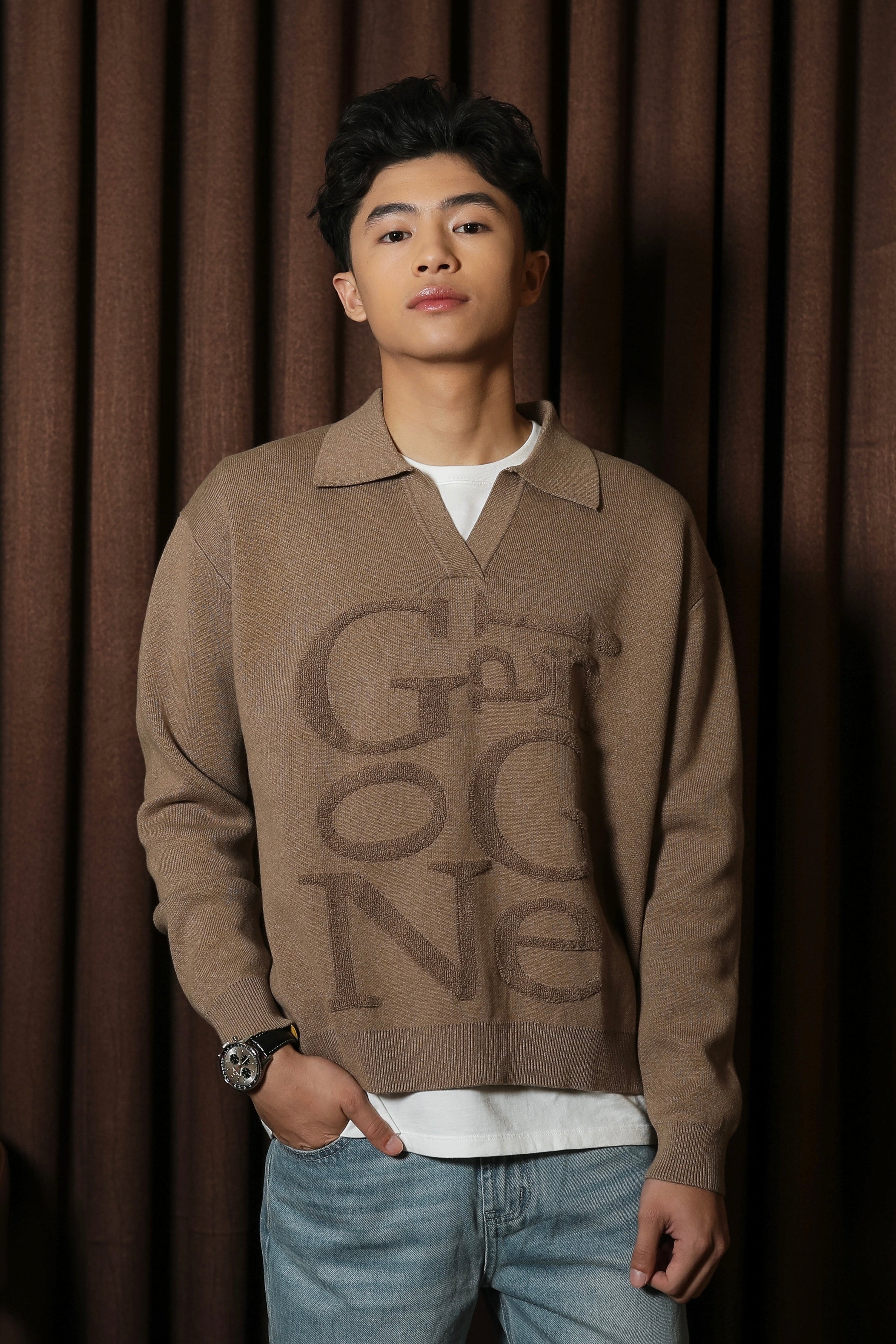 GONEGANI Man - GG V Neck Sweater Rajut