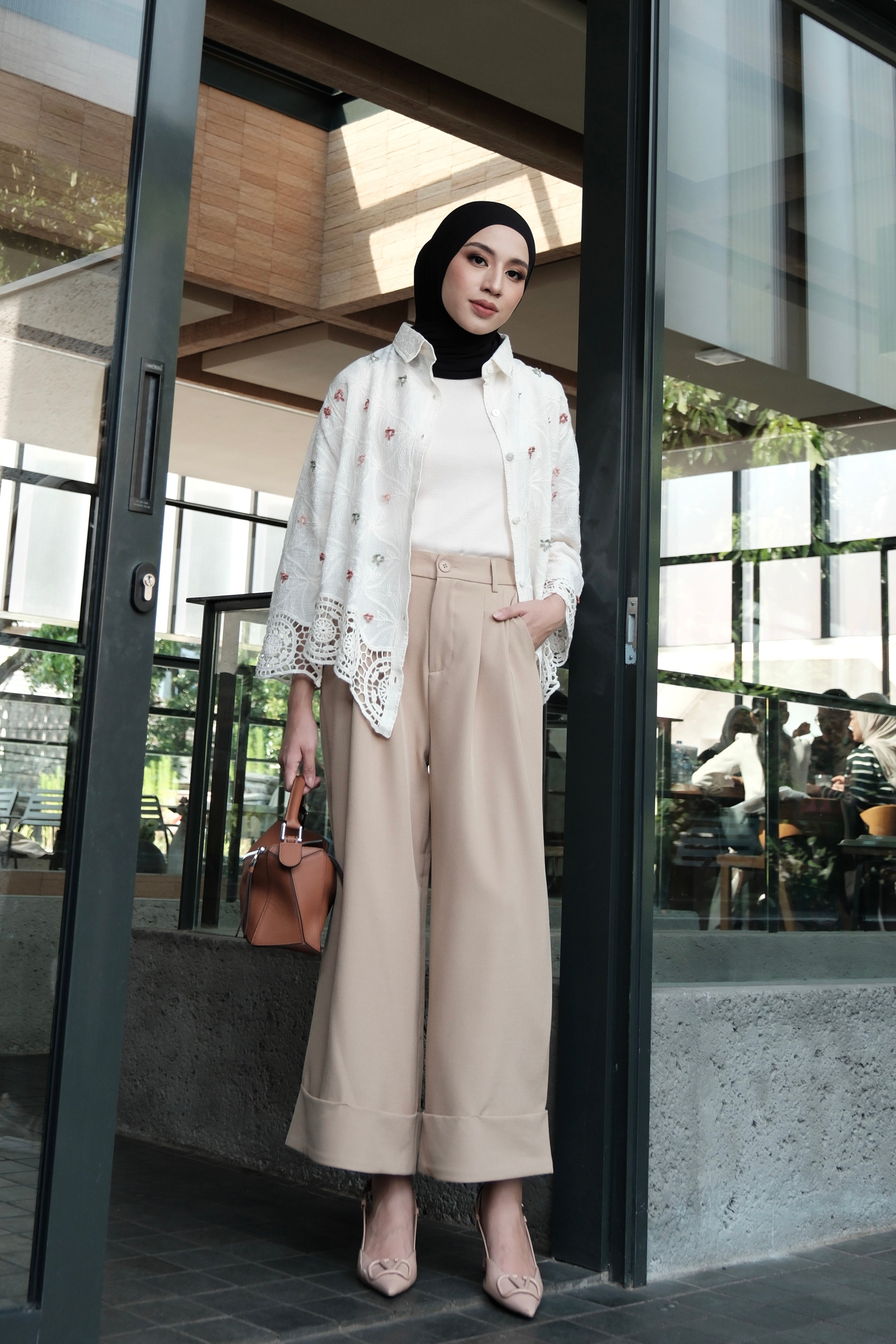 Gaia Pants - Mocca - Celana Panjang Wanita Bahan Polyst Cotton