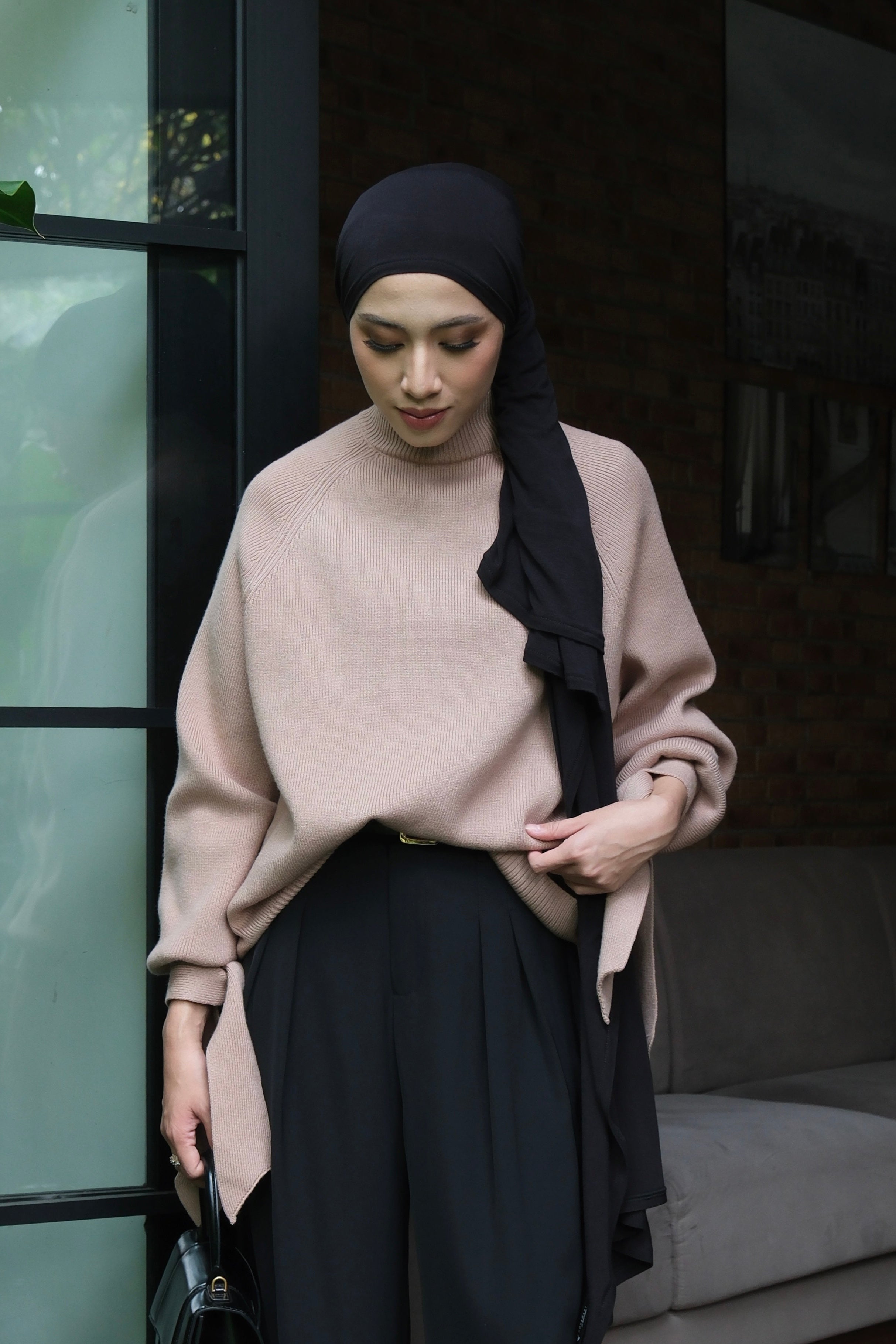 Zara Sweater - Mocca - Sweater Turtleneck Wanita Bahan Knit