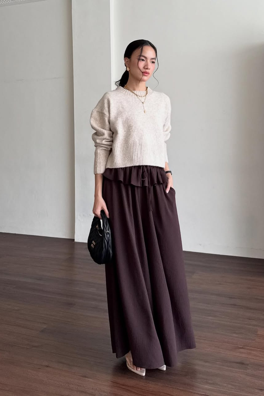 Nari Ruffle Cullote -  Cullote Wanita Bahan Crinkle