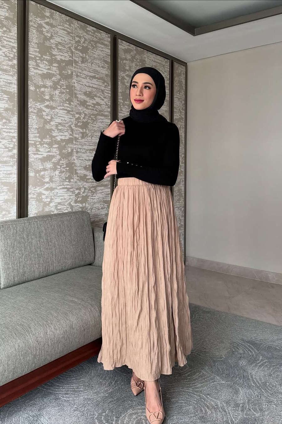 Noor Skirt - Rok Panjang Flowy Wanita Bahan Crepe Premium