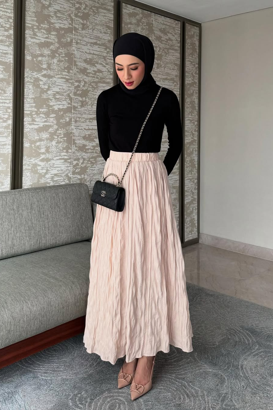 Noor Skirt - Rok Panjang Flowy Wanita Bahan Crepe Premium