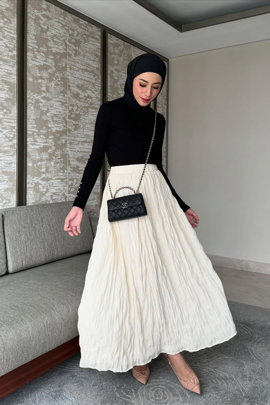 Noor Skirt - Rok Panjang Flowy Wanita Bahan Crepe Premium