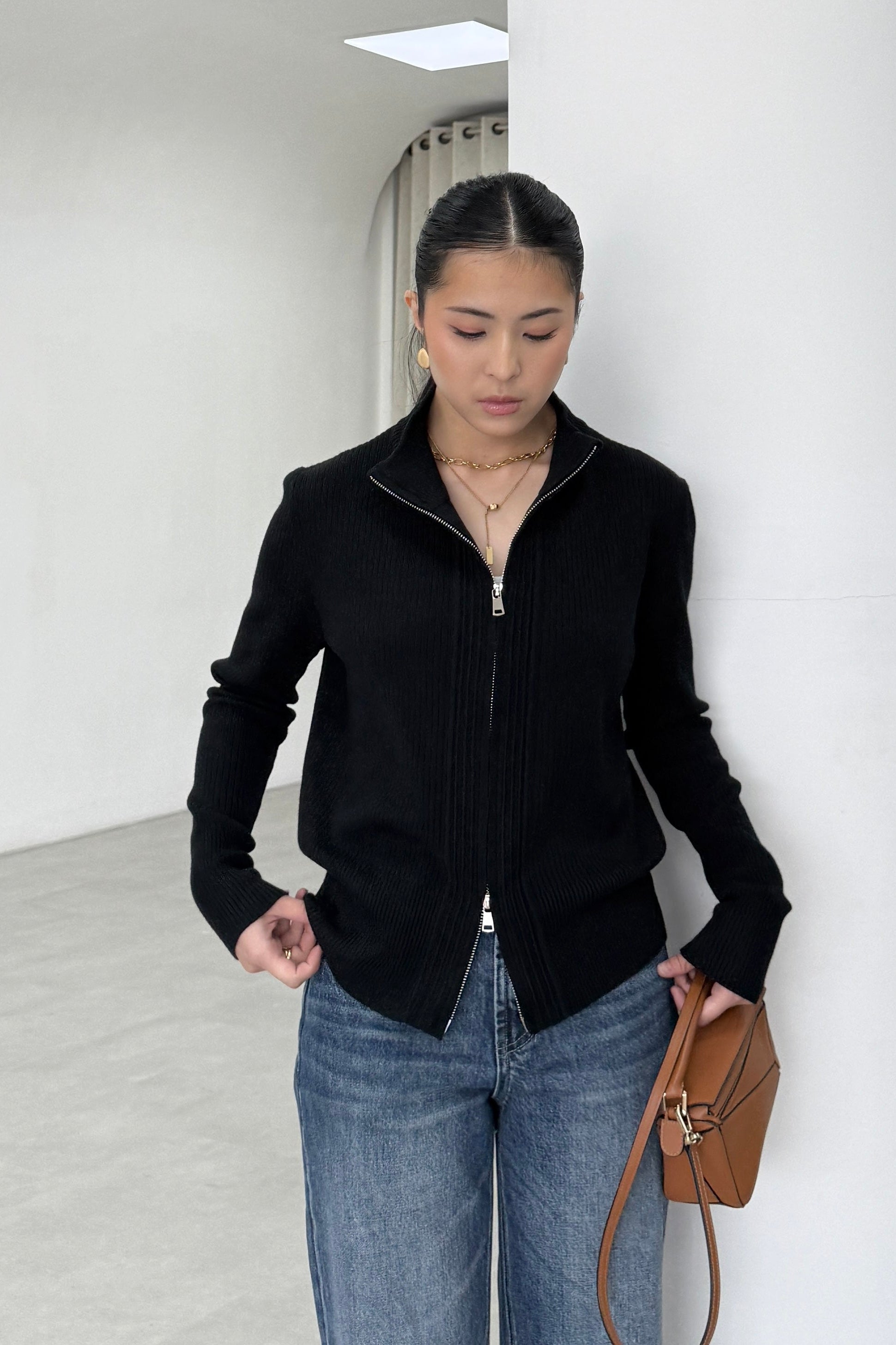Mosi Cardy - Cardigan Zipper Wanita Bahan Soft Knit Premium