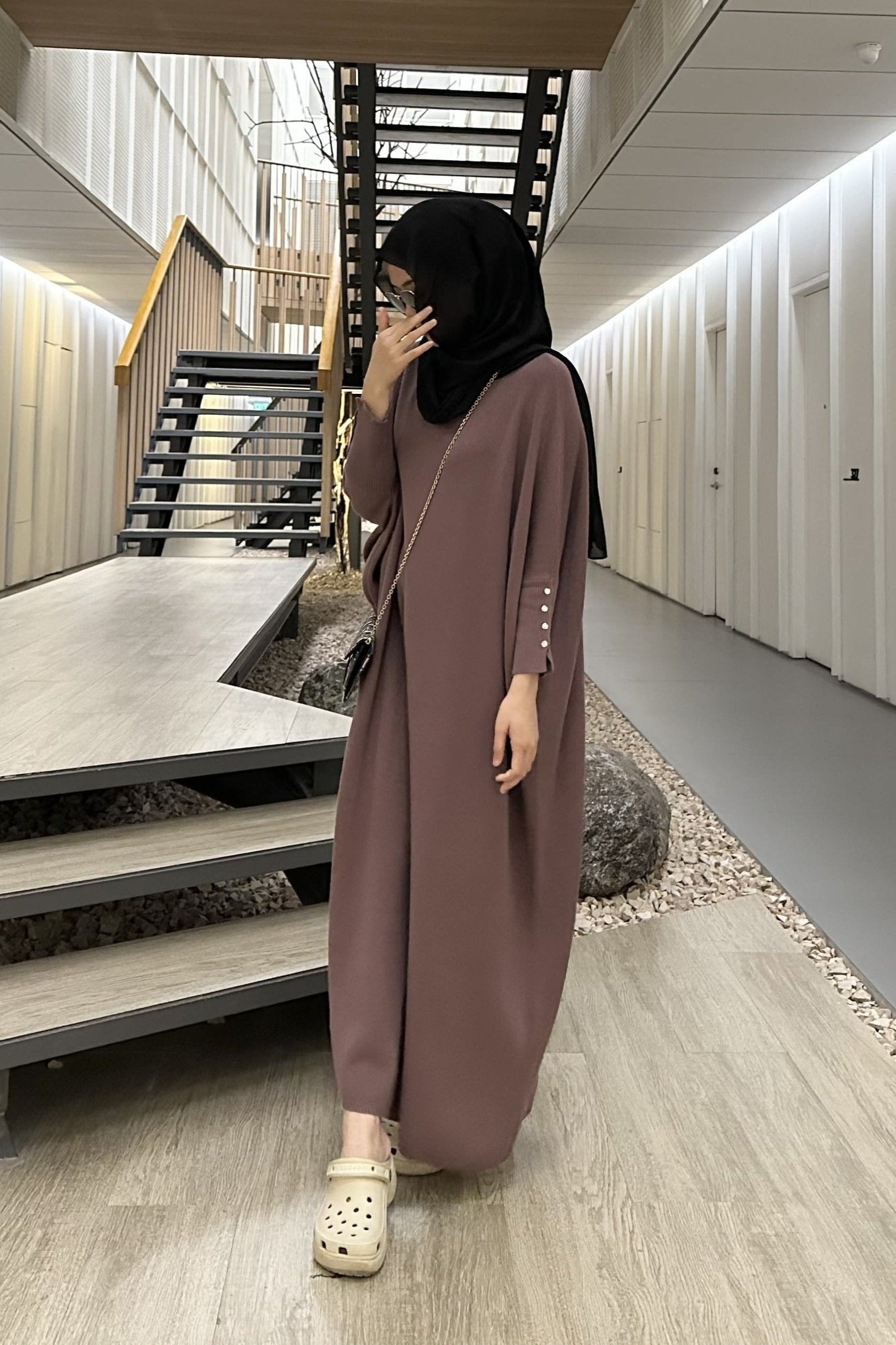 Busui Batwing Dress - Dress Model Batwing Bahan Knit Busui
