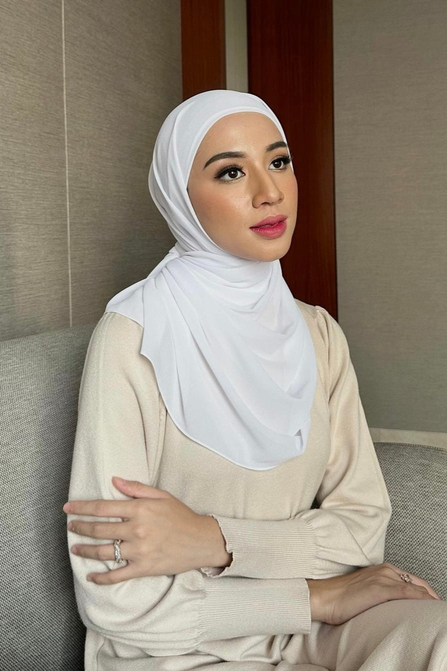 Mega Inner Square - Off White - Hijab Segi Empat Polos