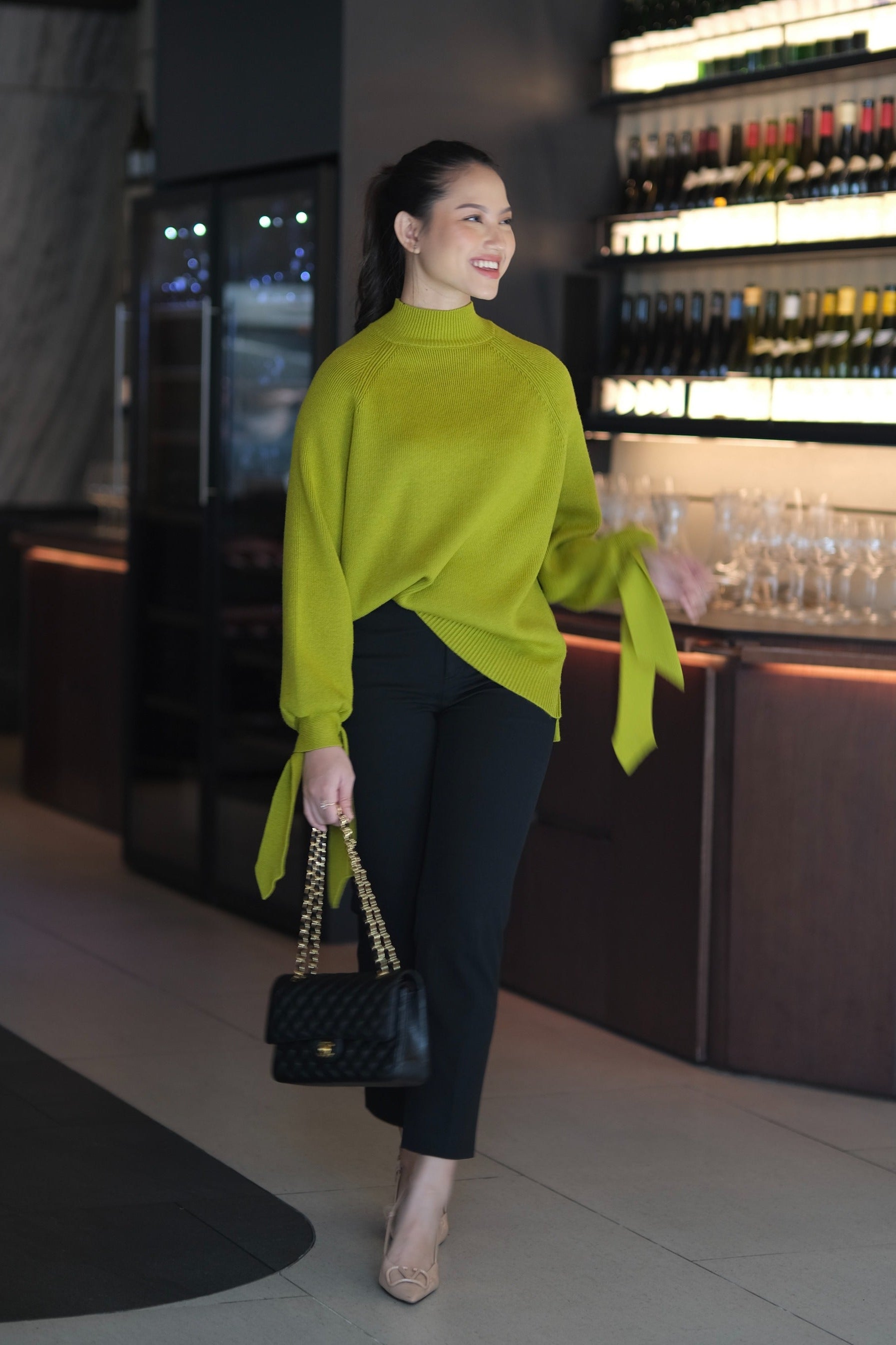 Zara Sweater - Olive - Sweater Turtleneck Wanita Bahan Knit