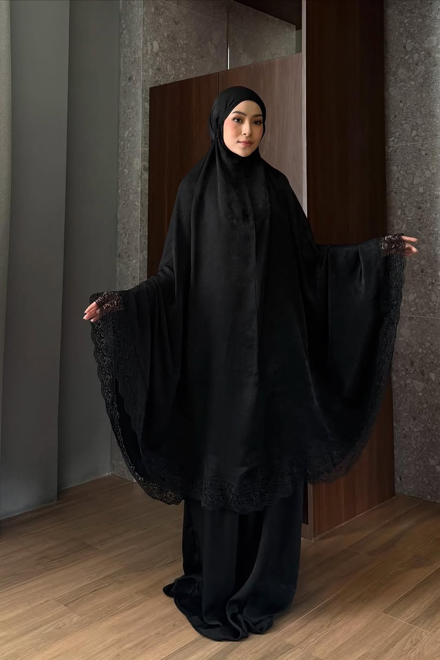 Qura Mukena - Mukena Wanita 2 in 1 Renda Cotton Bahan Santorini