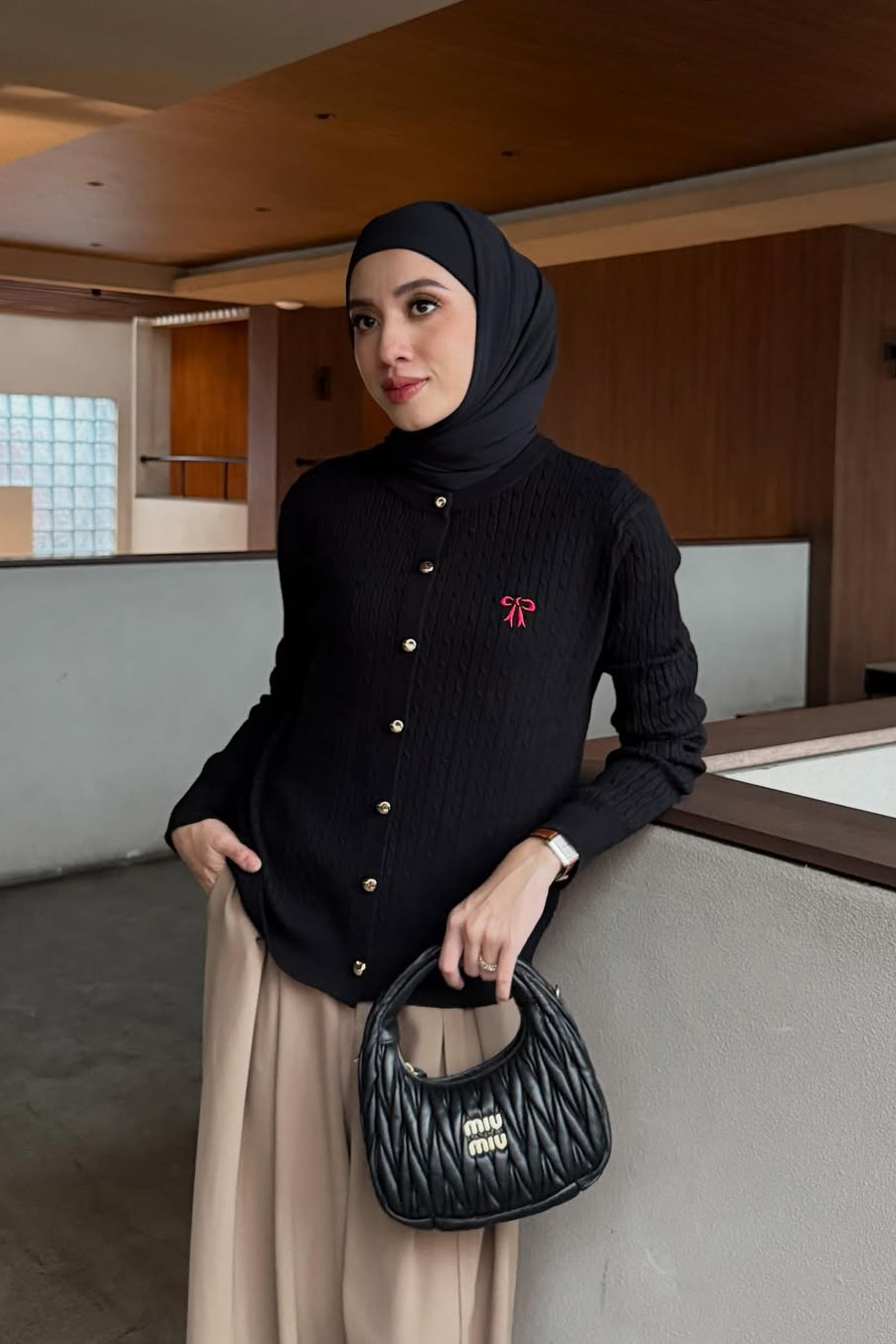 Ribbon Sweater - Sweater Wanita Aksen Pita