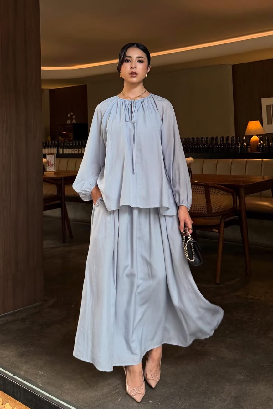 [DEFECT] Shojo Set - Setelan Atasan Bawahan Elegan Wanita Bahan Tancel