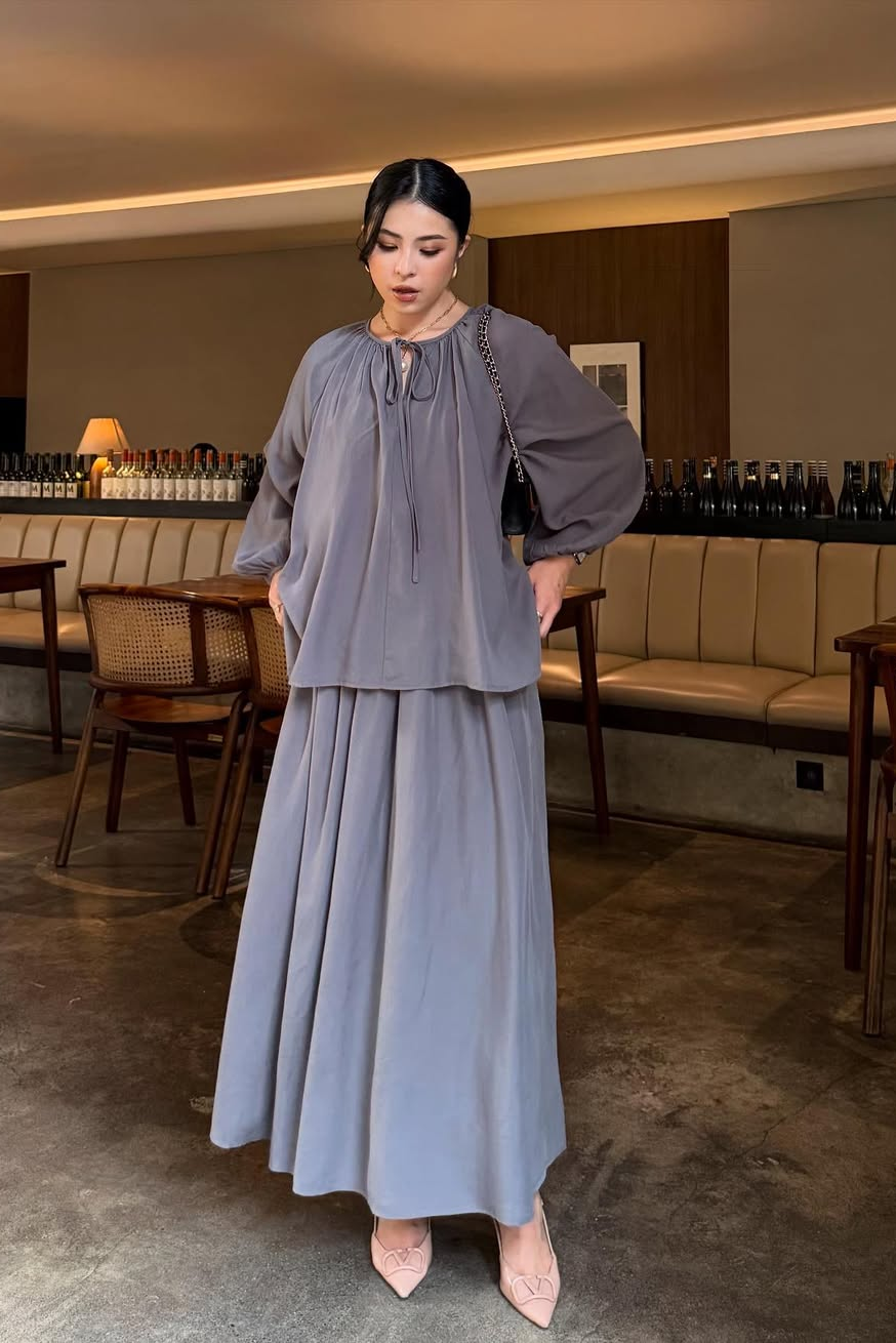 [DEFECT] Shojo Set - Setelan Atasan Bawahan Elegan Wanita Bahan Tancel