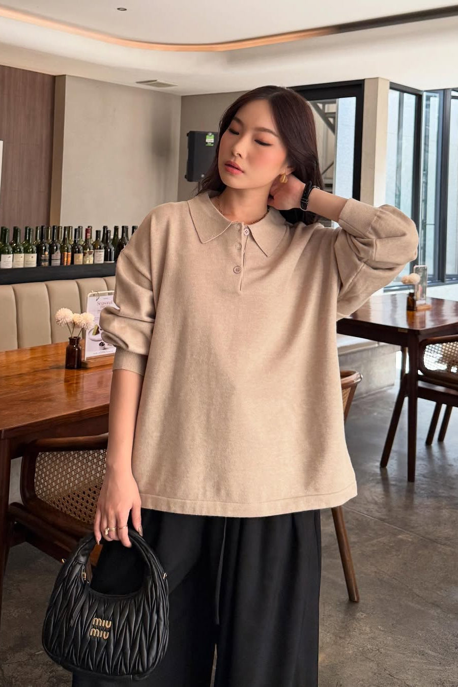 Polo Sweater - Sweater Wanita Bahan Wool Acrylic Premium