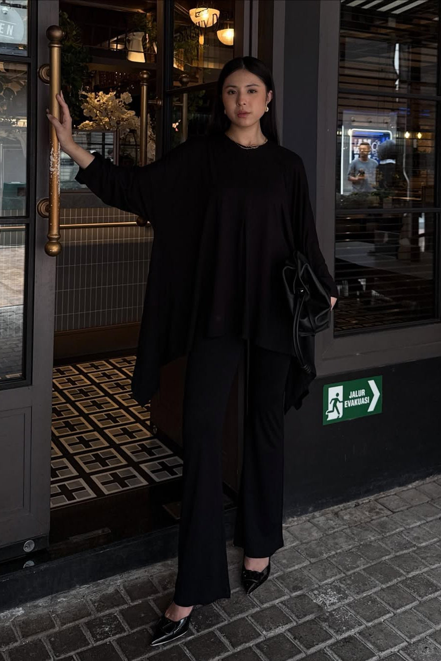 Sea Set - Black - Setelan Atasan Bawahan Bahan Cotton Rayon Spandex Import