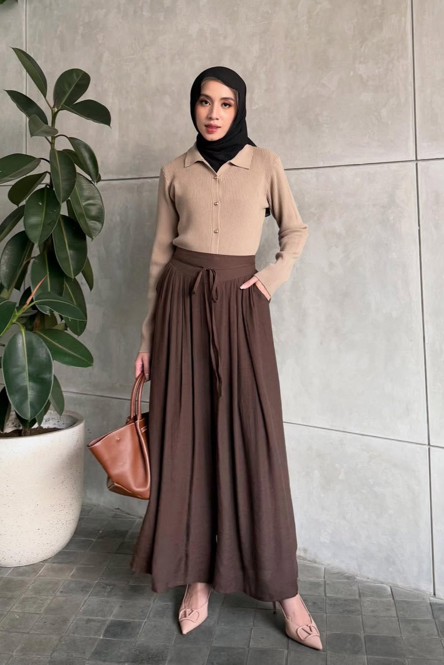 Thai Cullote - Bawahan Wanita Bahan soft Crinkle