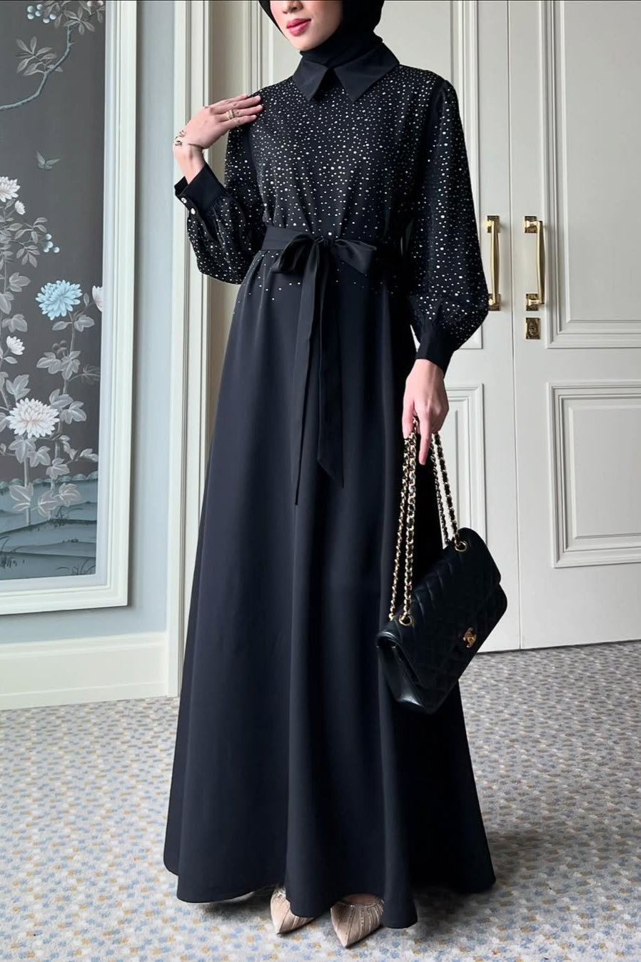 Elma Dress - Maxi Dress Motif Glitter Bahan  Soft Crepe