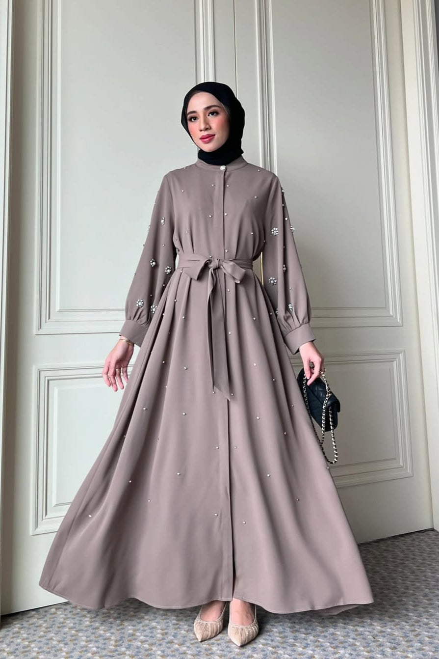 Luma Dress - Natural - Dress Manik Manik Bahan Soft Crepe - DS4021940