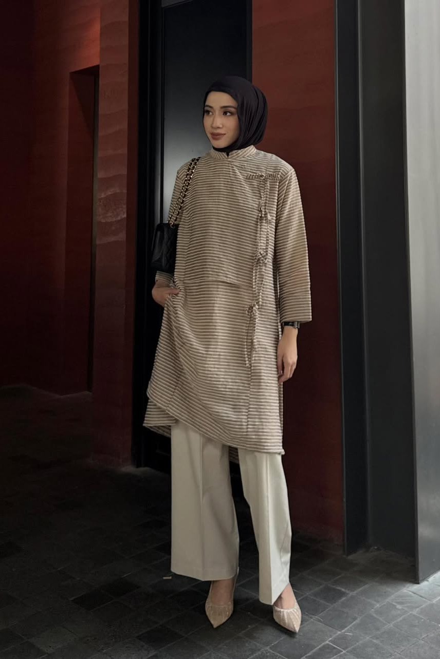 Tactical Tunic - Atasan Muslim Wanita Mewah Kondangan & Lebaran Bahan Tissue Import