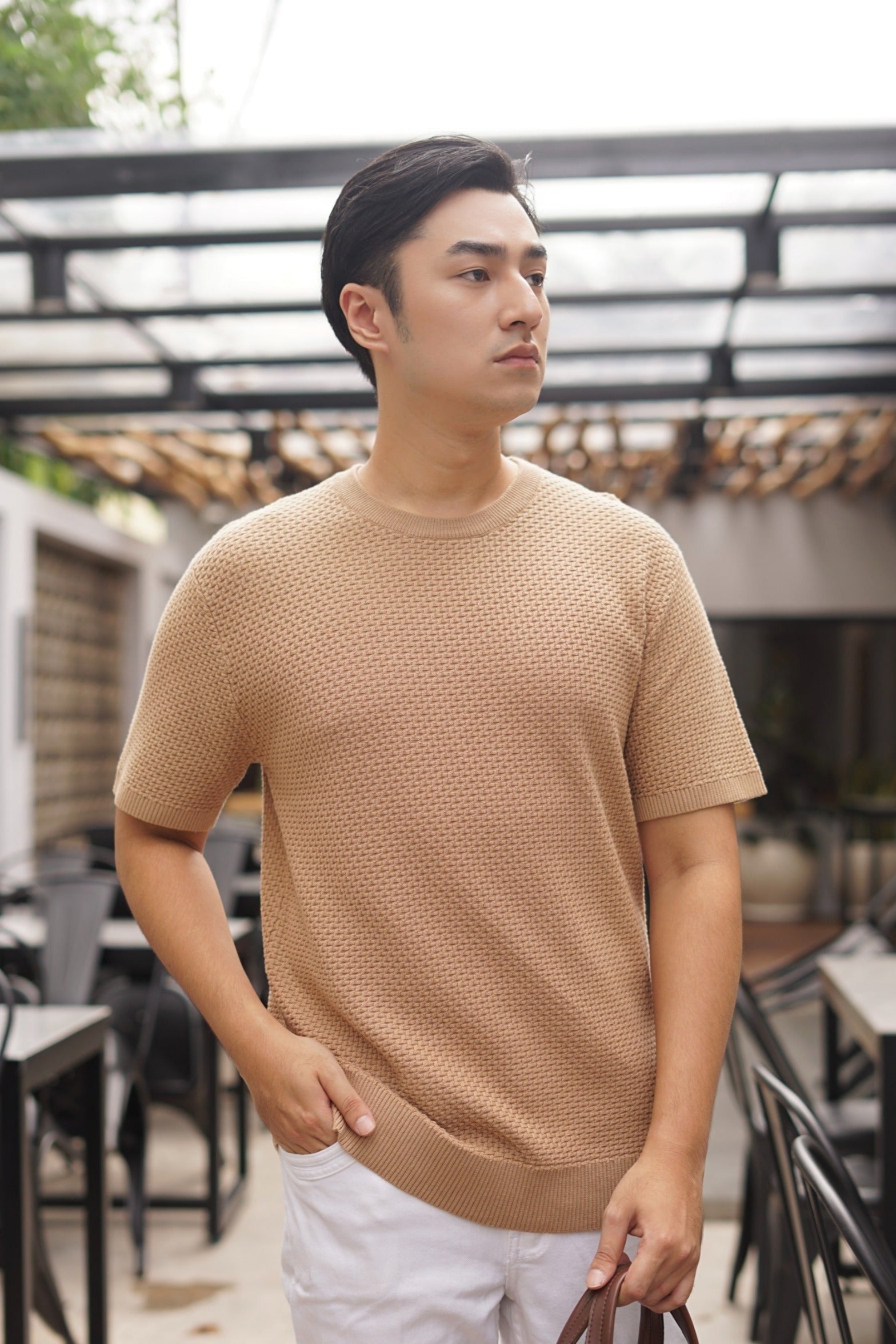 Basic Knit Shirt - Baju Polos Pria Bahan Cotton Knit