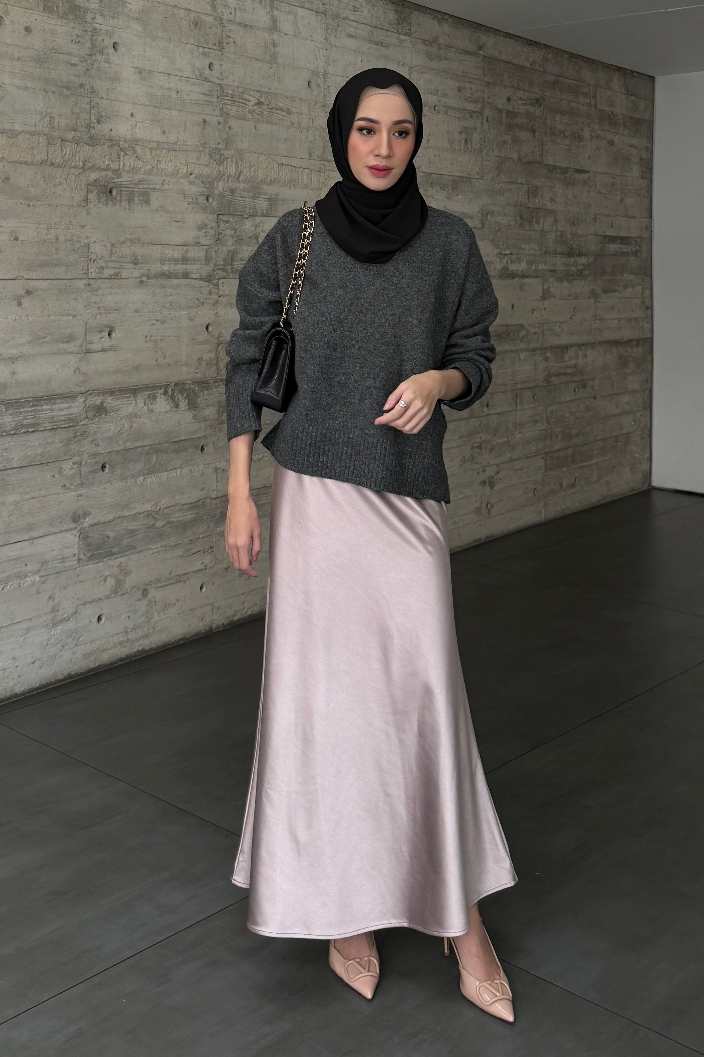 Vaia Skirt - Tea Rose - Rok Wanita Panjang Shimmer