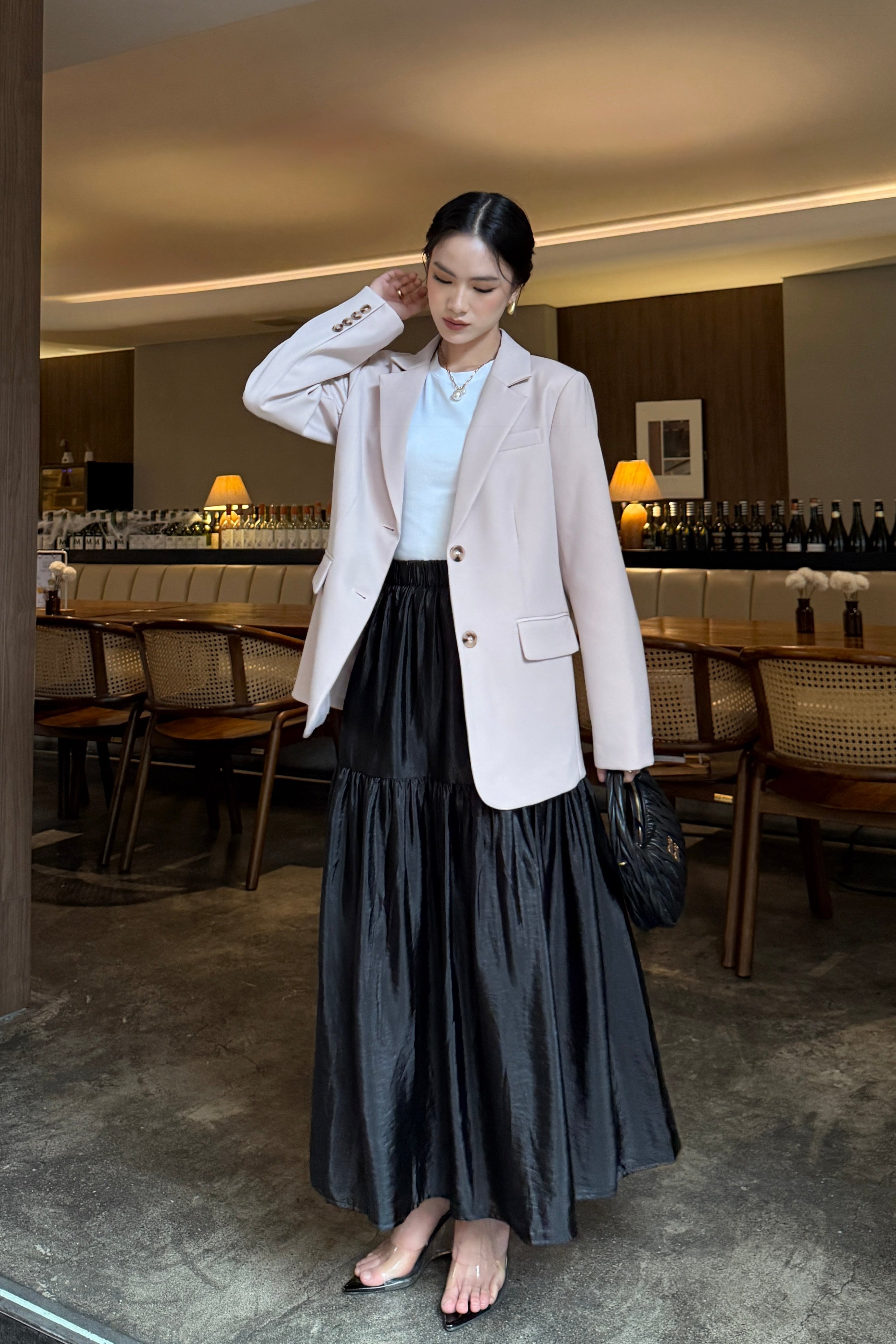 Marc Blazer - Outer Basic Elegant Wanita Bahan Poly Blend Semi Wool