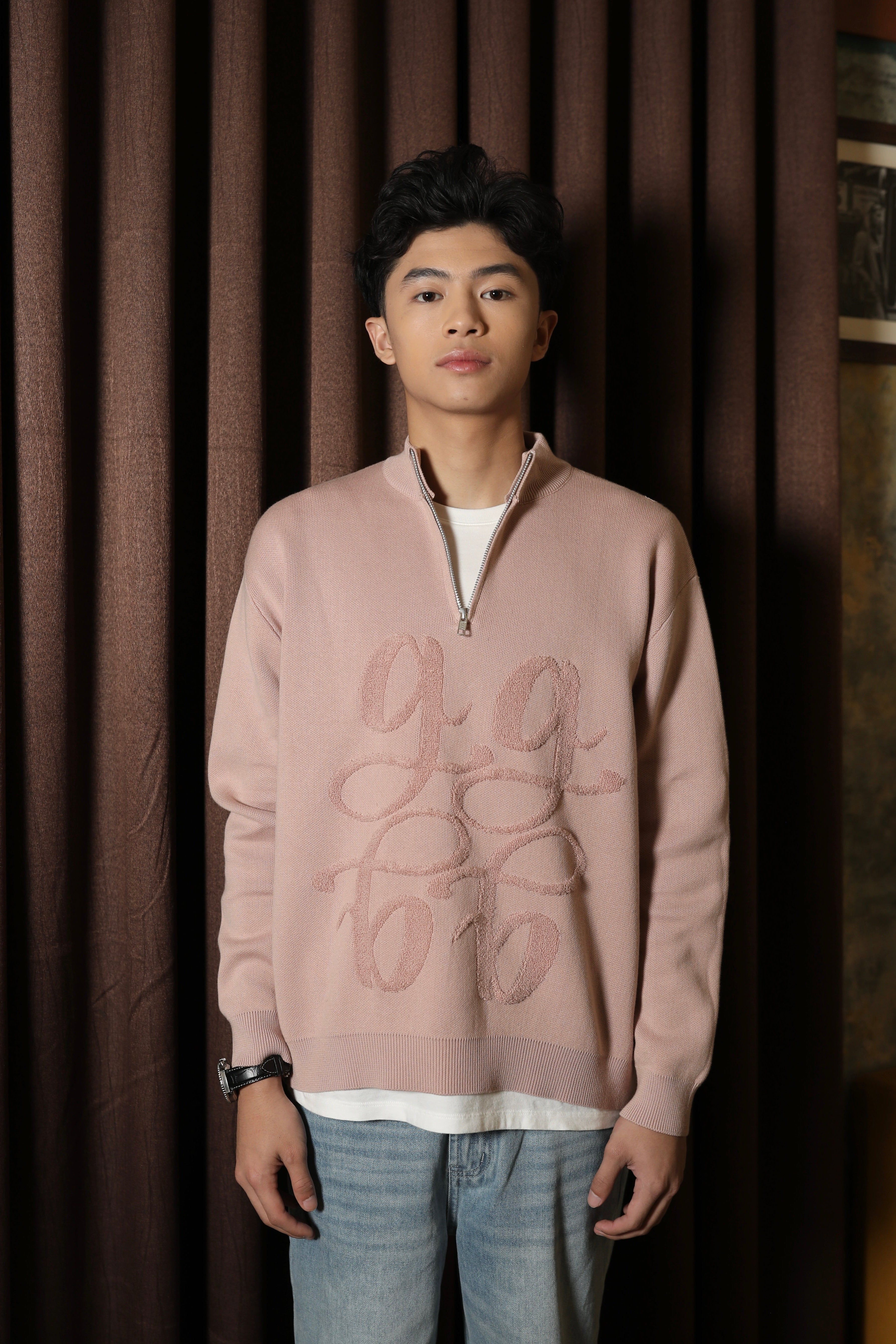 GONEGANI MAN - GG Half Zipper Sweater