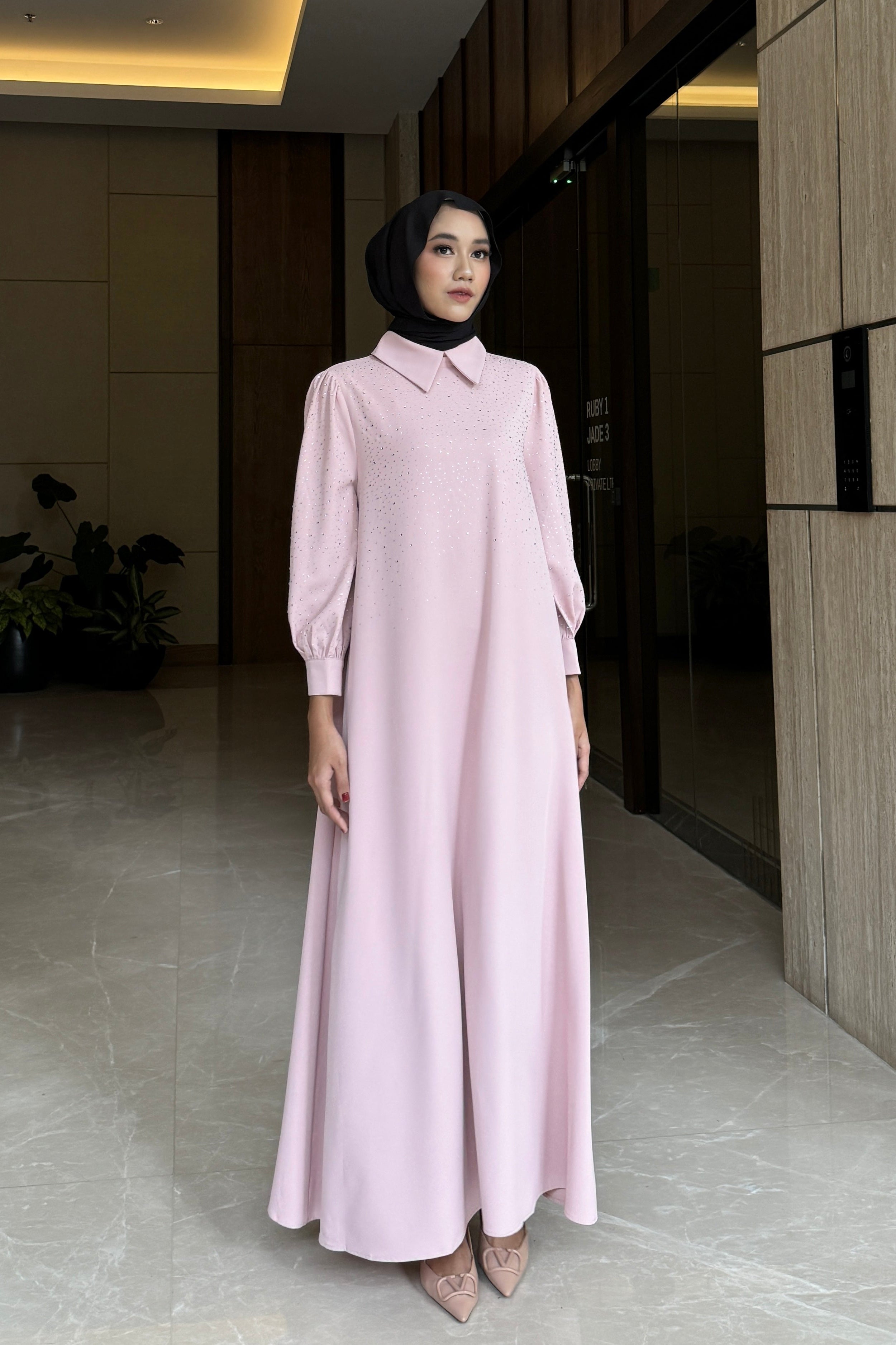 Elma Dress - Maxi Dress Motif Glitter Bahan  Soft Crepe
