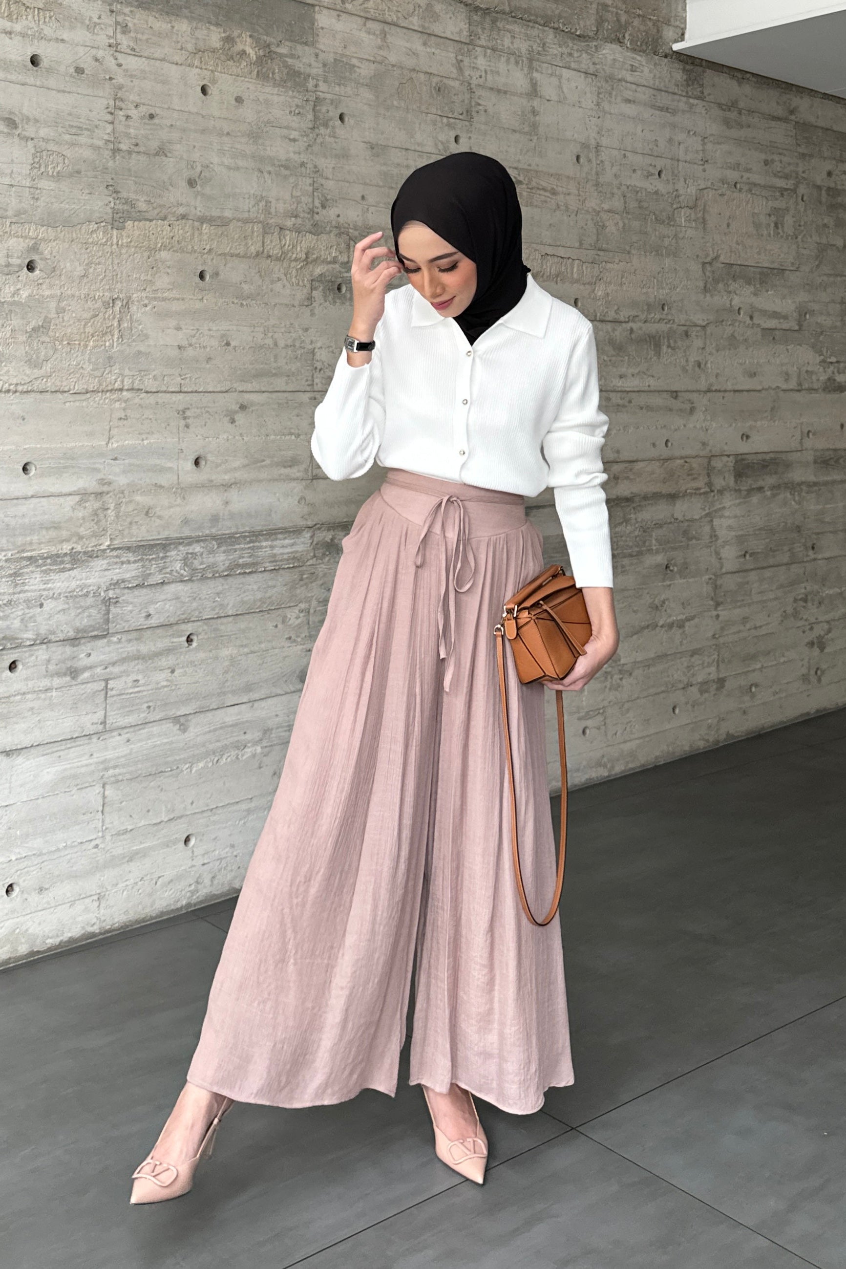 Thai Cullote - Bawahan Wanita Bahan soft Crinkle
