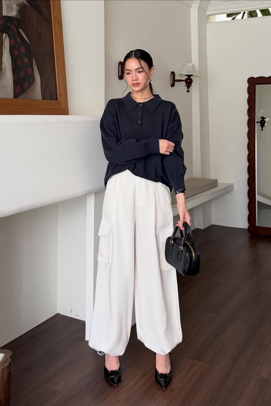 Urban Cargo Pants - Celana Cargo Wanita Bahan Semi Cotton Linen Soft