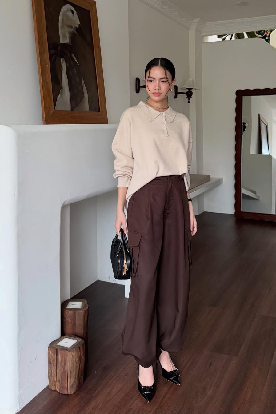 Urban Cargo Pants - Celana Cargo Wanita Bahan Semi Cotton Linen Soft