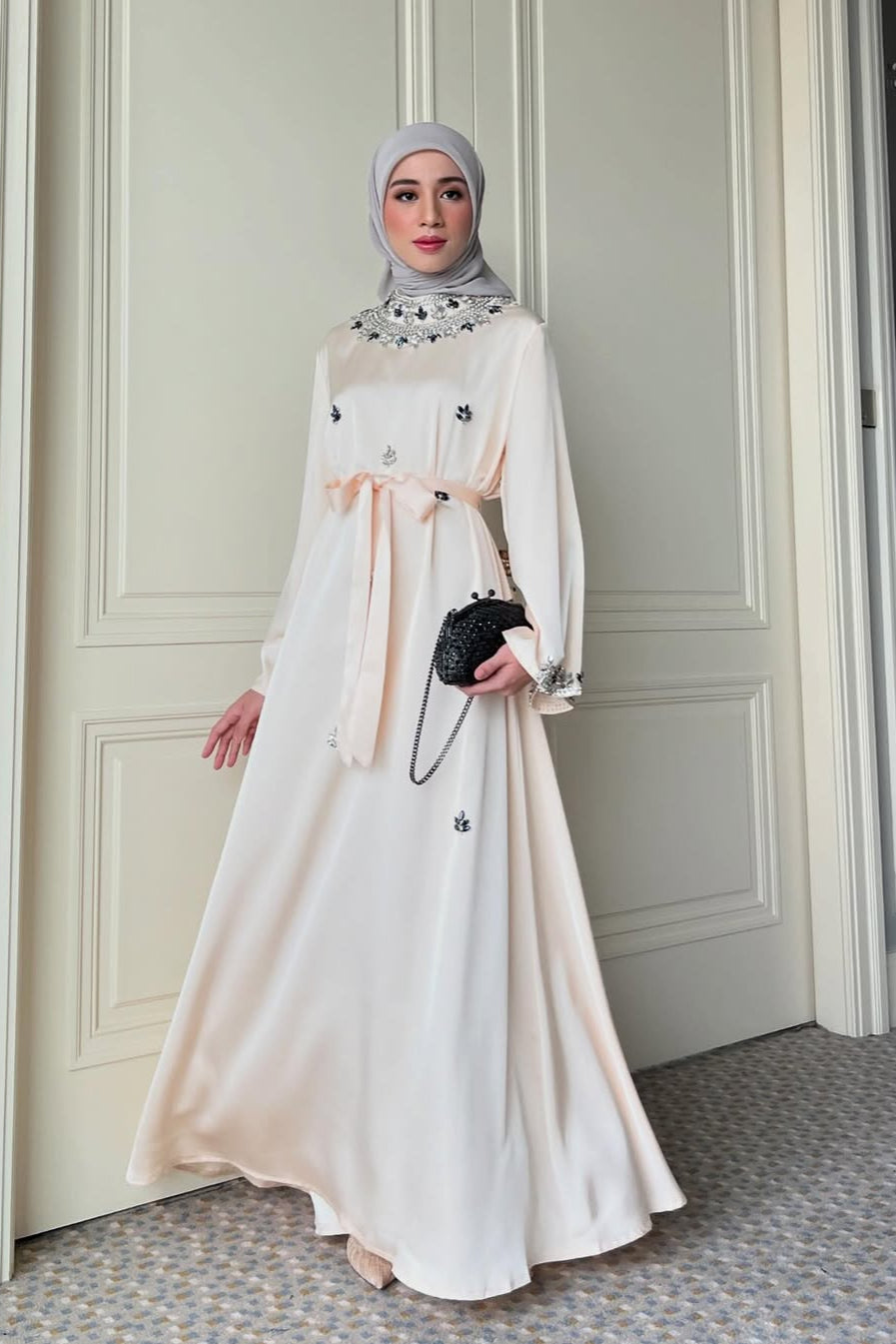 [B1G1] - [DEFECT] - Adara Dress - Dress Flowly Detail Manik Manik Beads