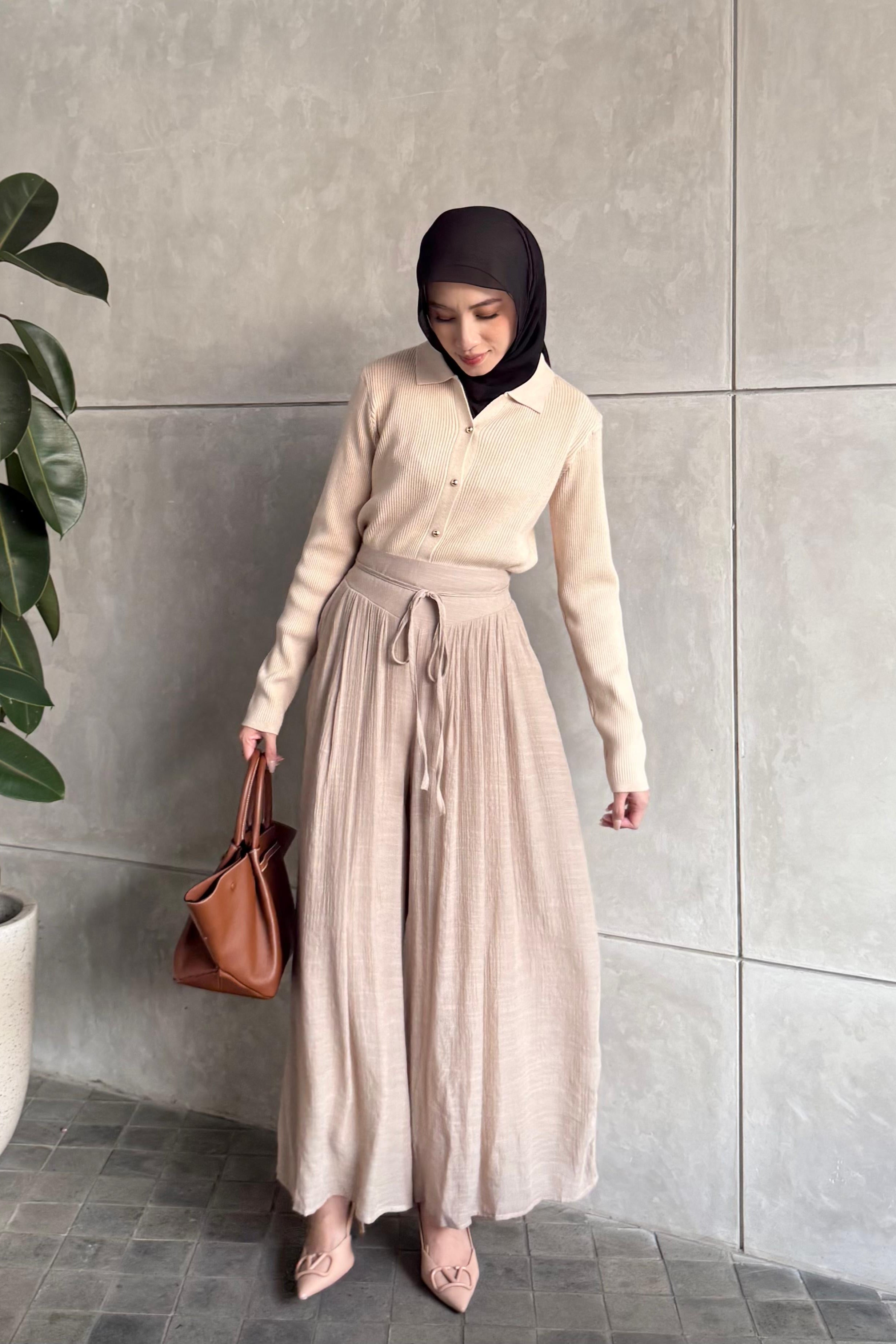 Thai Cullote - Bawahan Wanita Bahan soft Crinkle