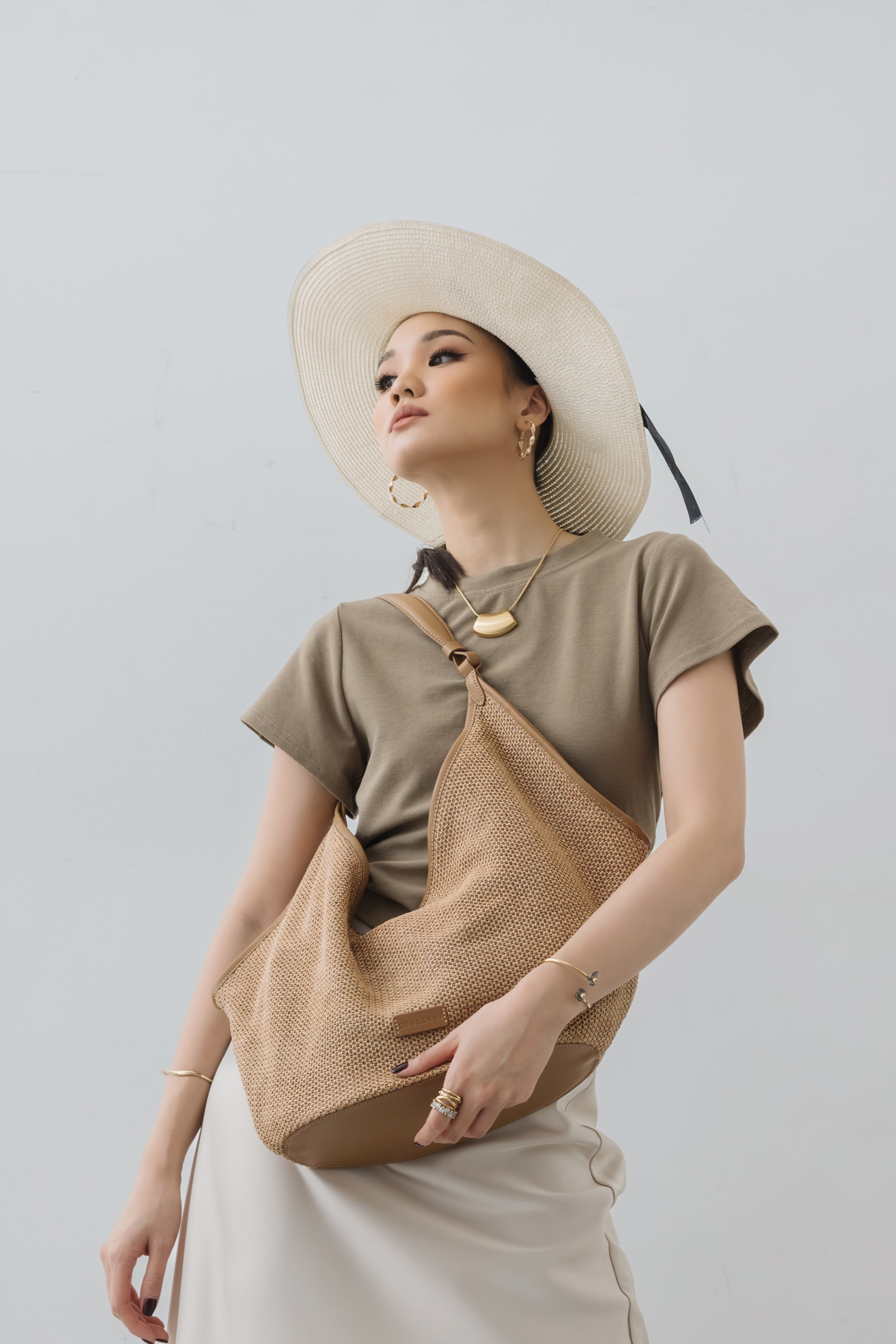 Rami Bag - Wood - Tas Wanita Bahan Piana Rattan