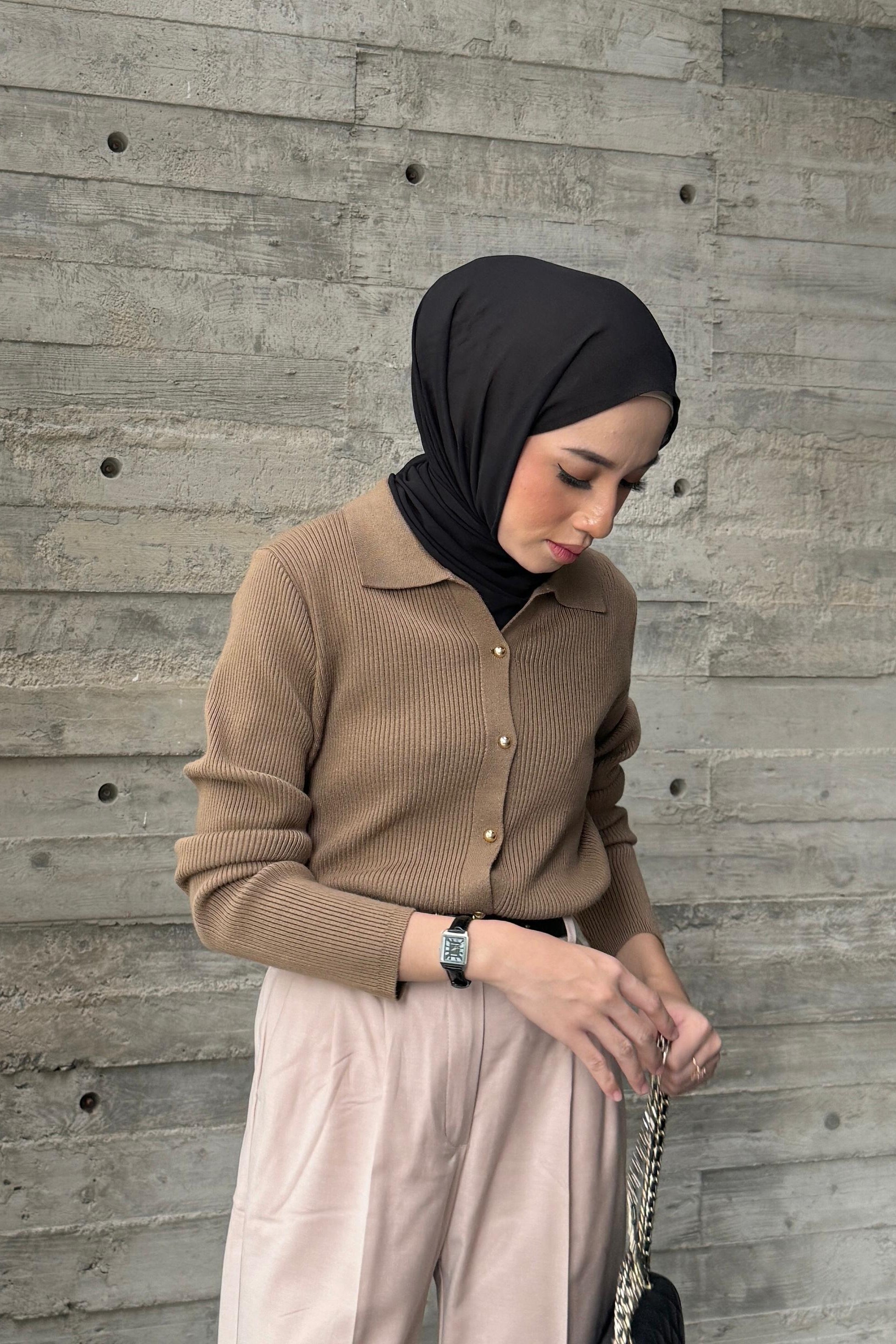 Yure Sweater - Brownzen - Atasan Wanita Bahan Knit Premium