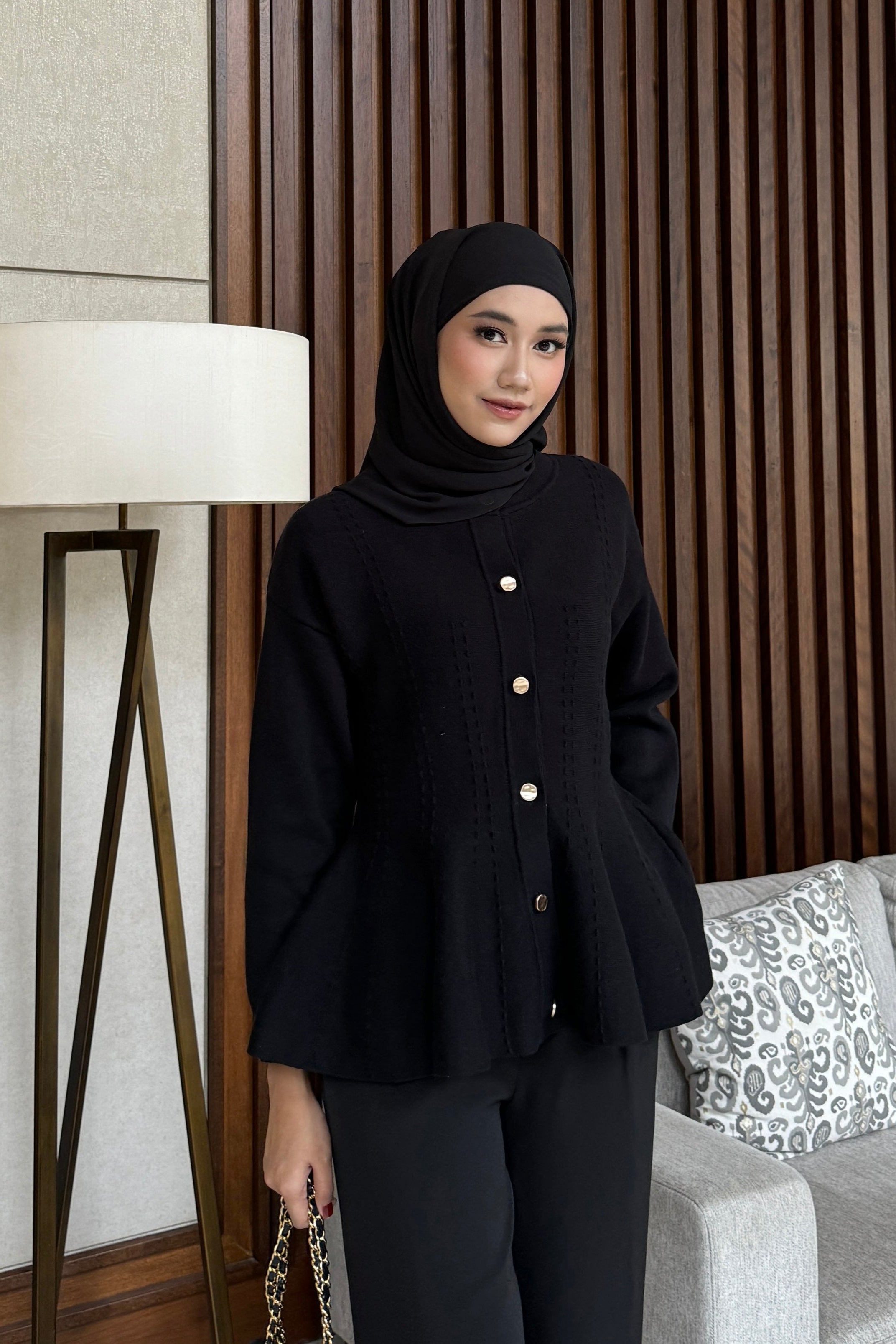 Cheer Cardy - Atasan Wanita Bahan Knit Full Kancing