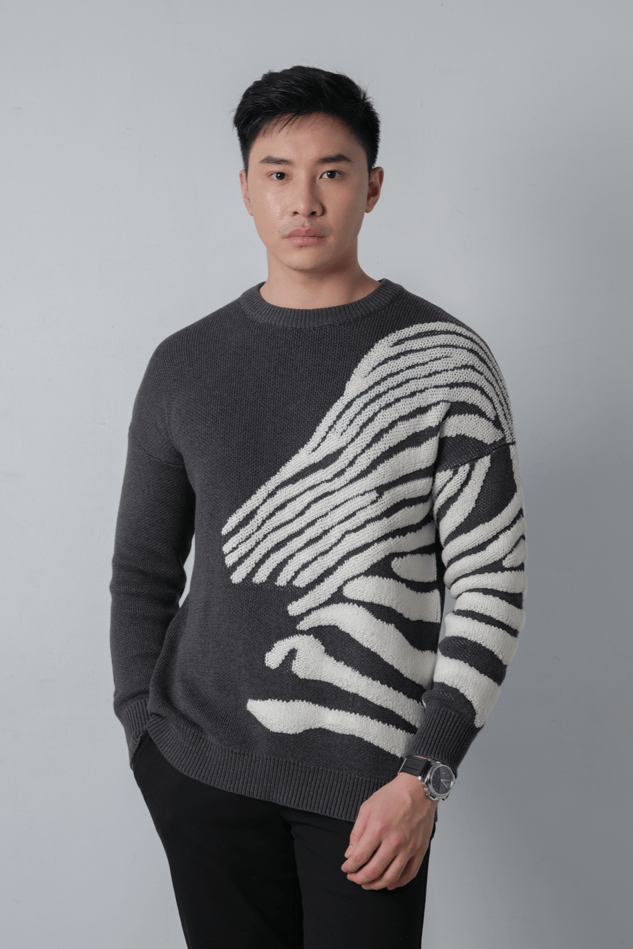 Cozy Knit Sweater - Dark Grey - Sweater Rajut Halus Nyaman Berkualitas