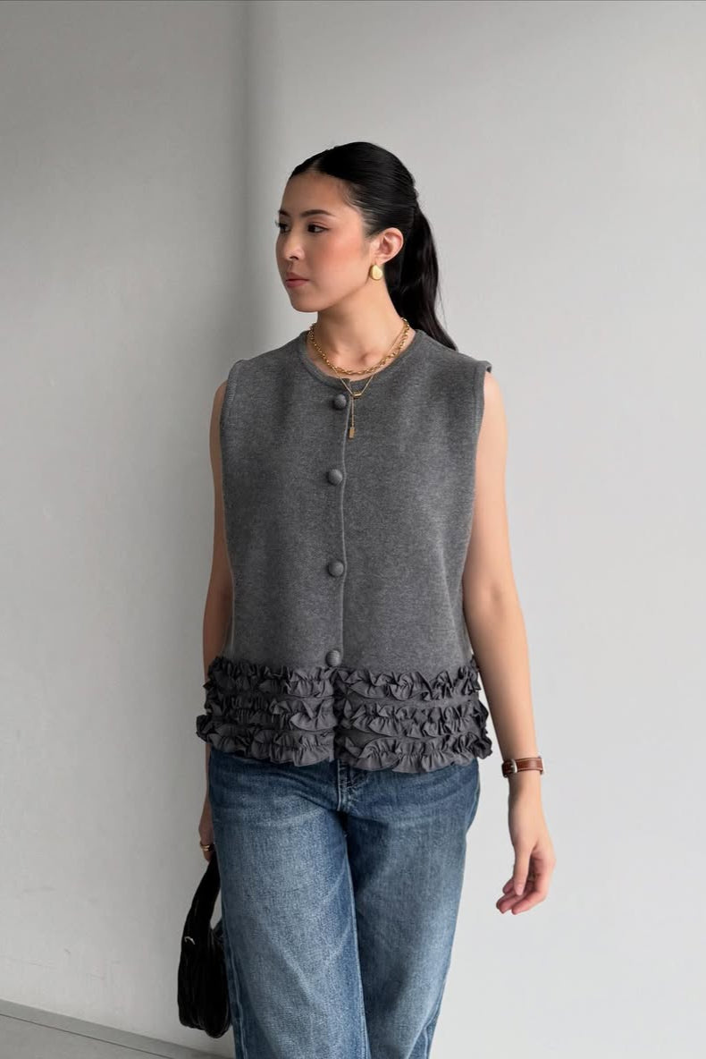 Megan Vest - Rompi Rajut Wanita Bahan Knit Premium