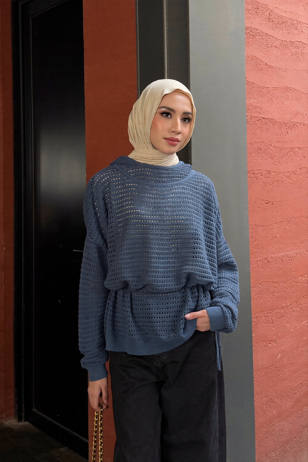 Lumi Knit Sweater - Premium Cotton Crochet Sweater