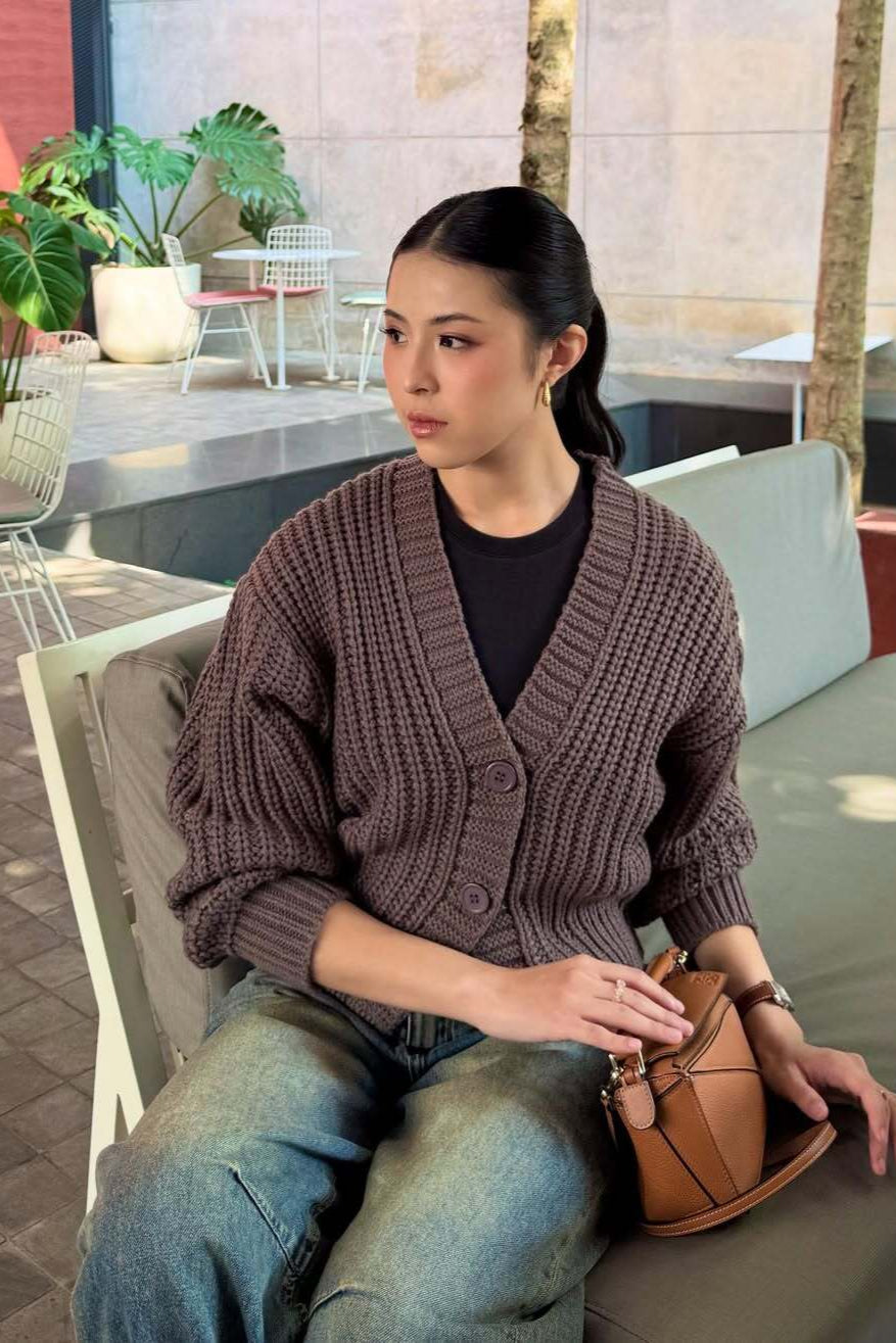 Aera Cardy - Nutela - Cardigan Rajut Wanita Polos Simple Modest