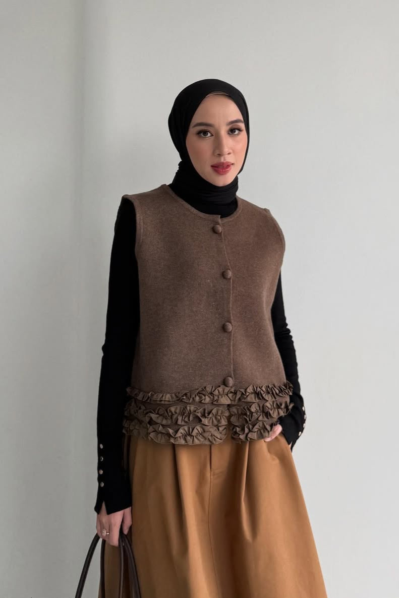 Megan Vest - Rompi Rajut Wanita Bahan Knit Premium