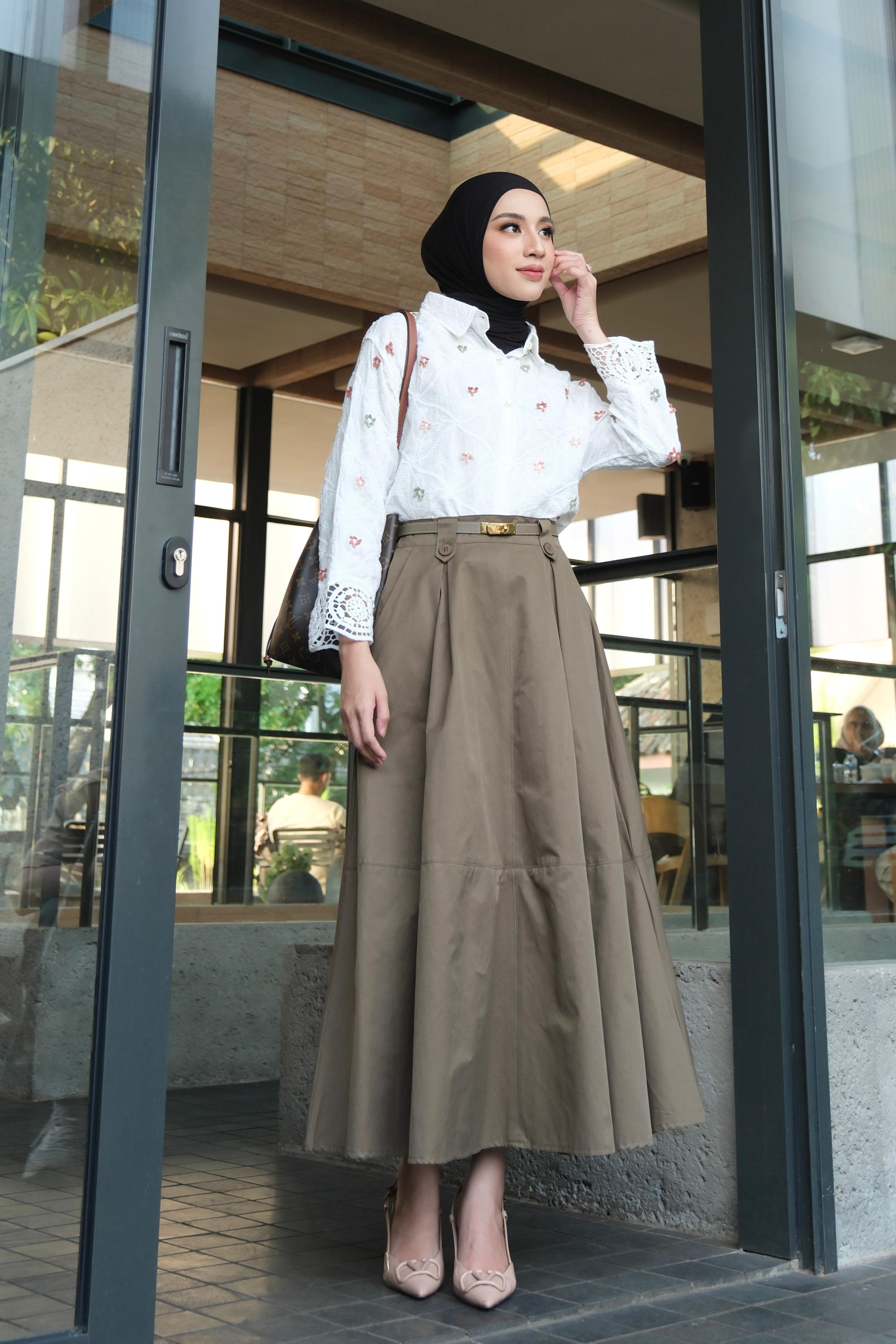 Nami Skirt - Natural - Rok Panjang Wanita Bahan Cotton